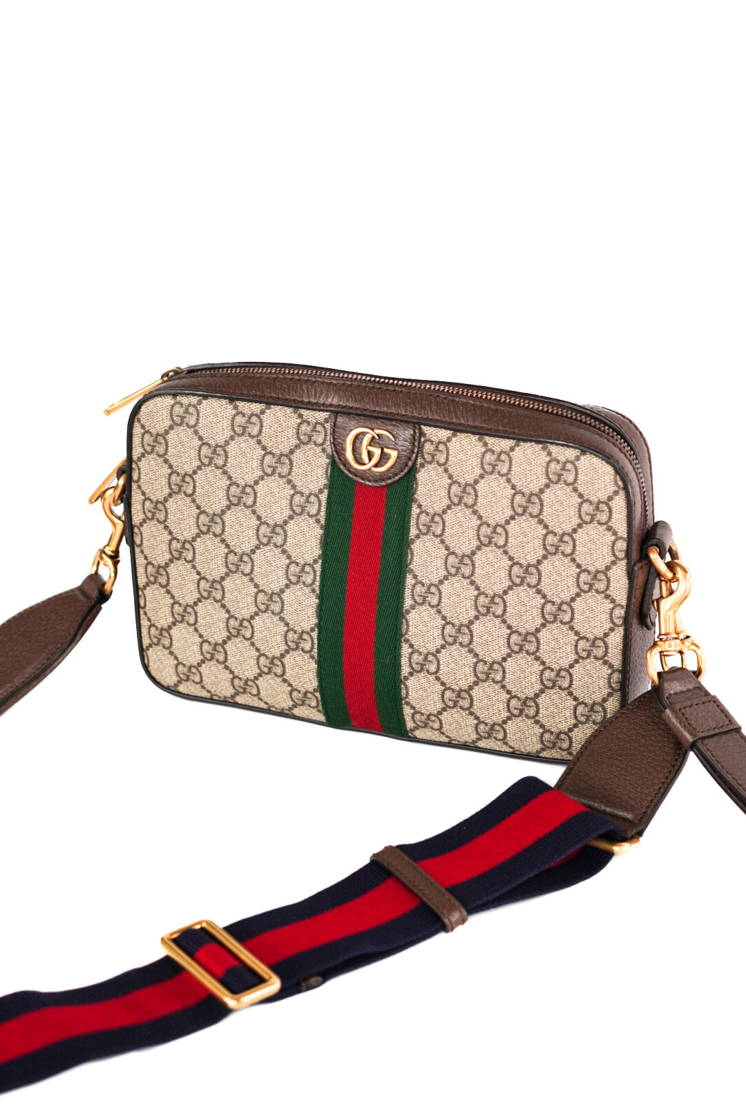 Gucci Ophidia Zip Wristlet Shoulder Bag GG Coated Canvas Crossbody Bag