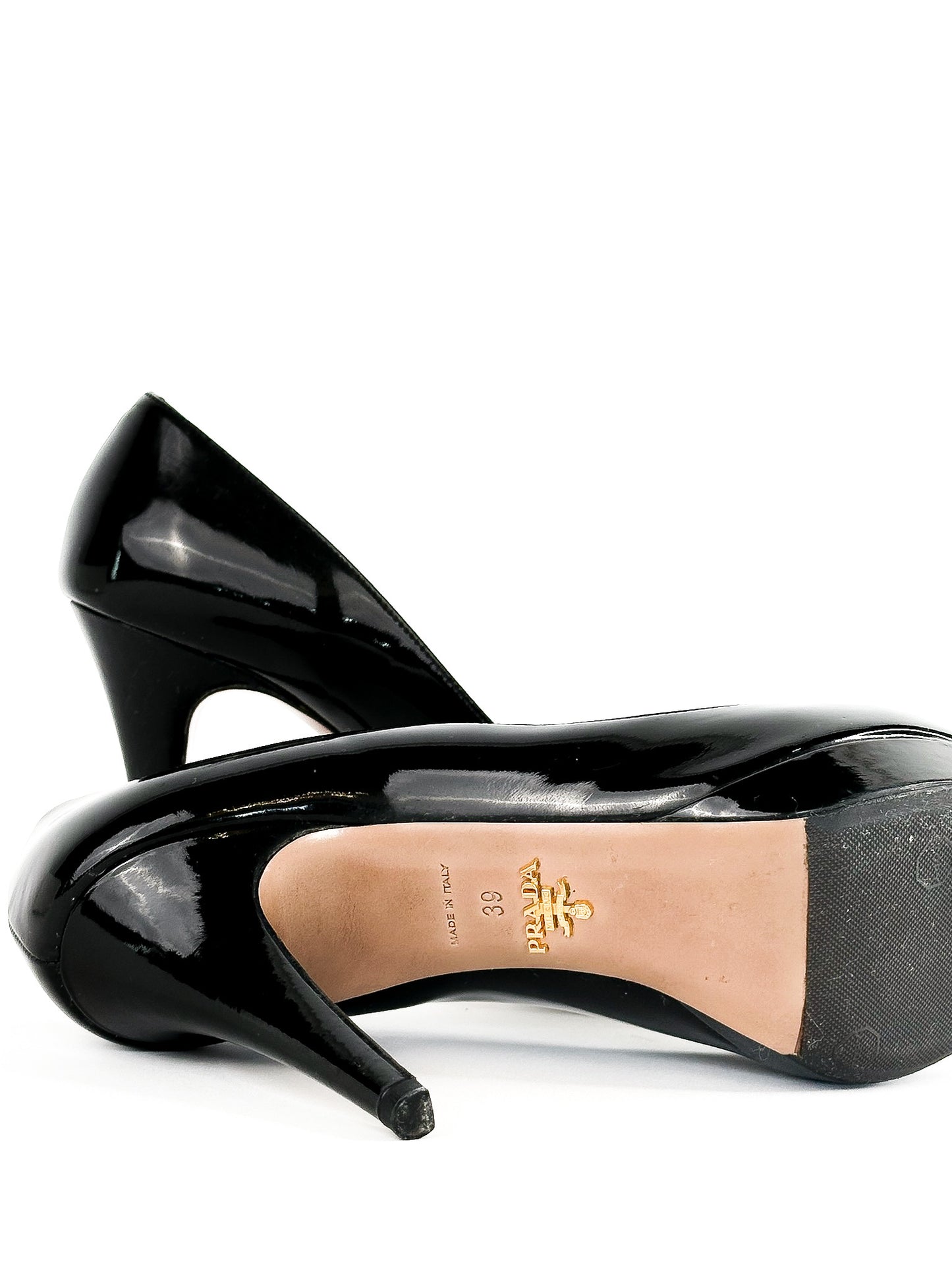 Prada Black Patent Peep Toe Platform Pumps
Size 39 / 24.5cm