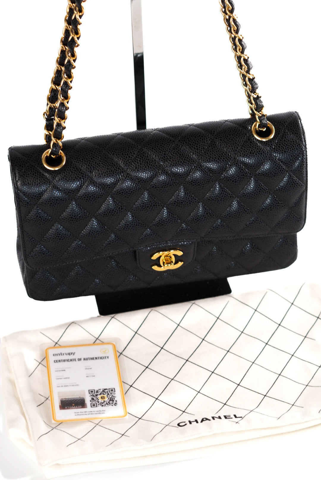 Chanel Classic Double Flap Caviar Leather Gold Hardware