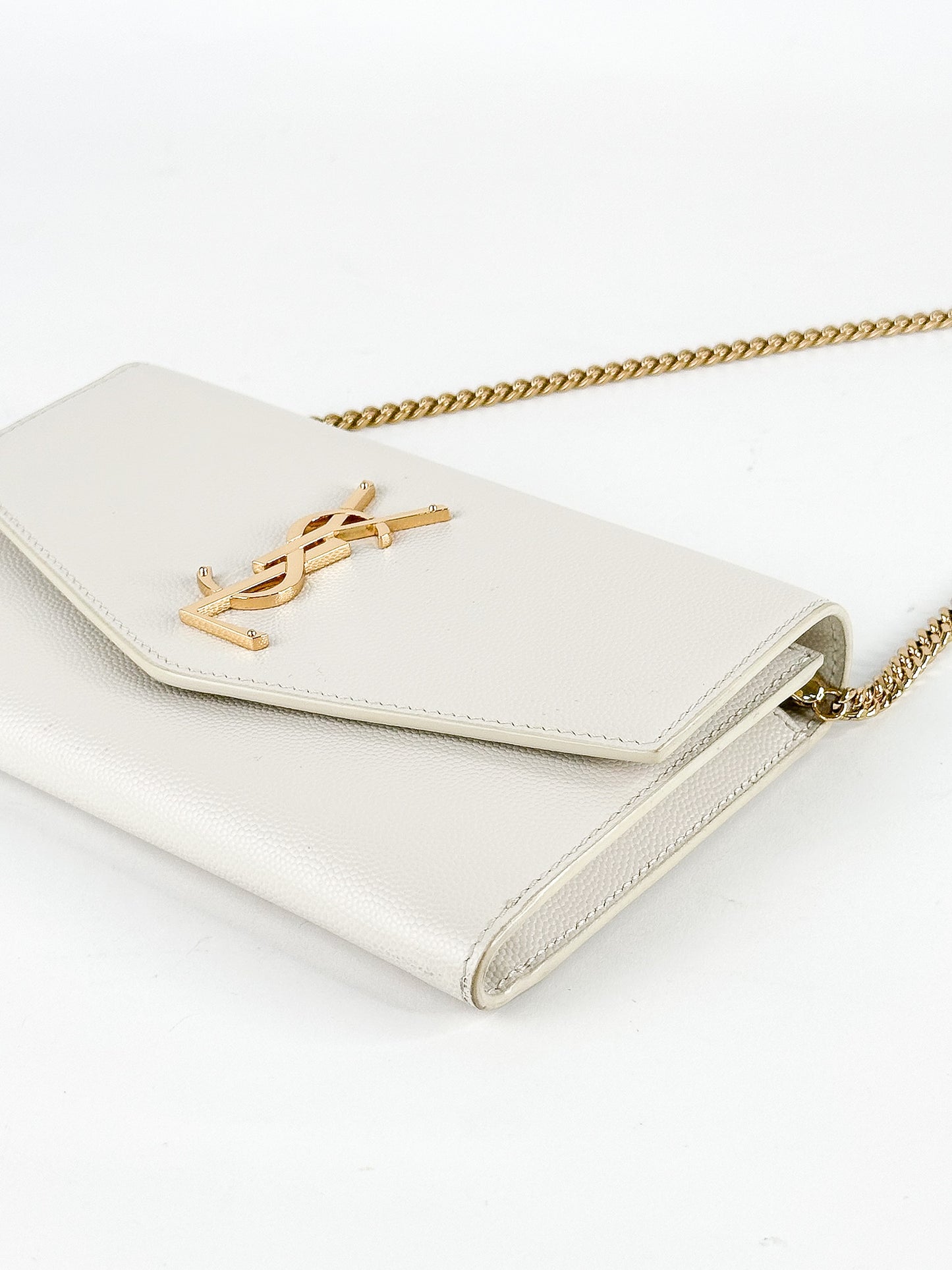 Saint Laurent Uptown Leather Wallet on Chain