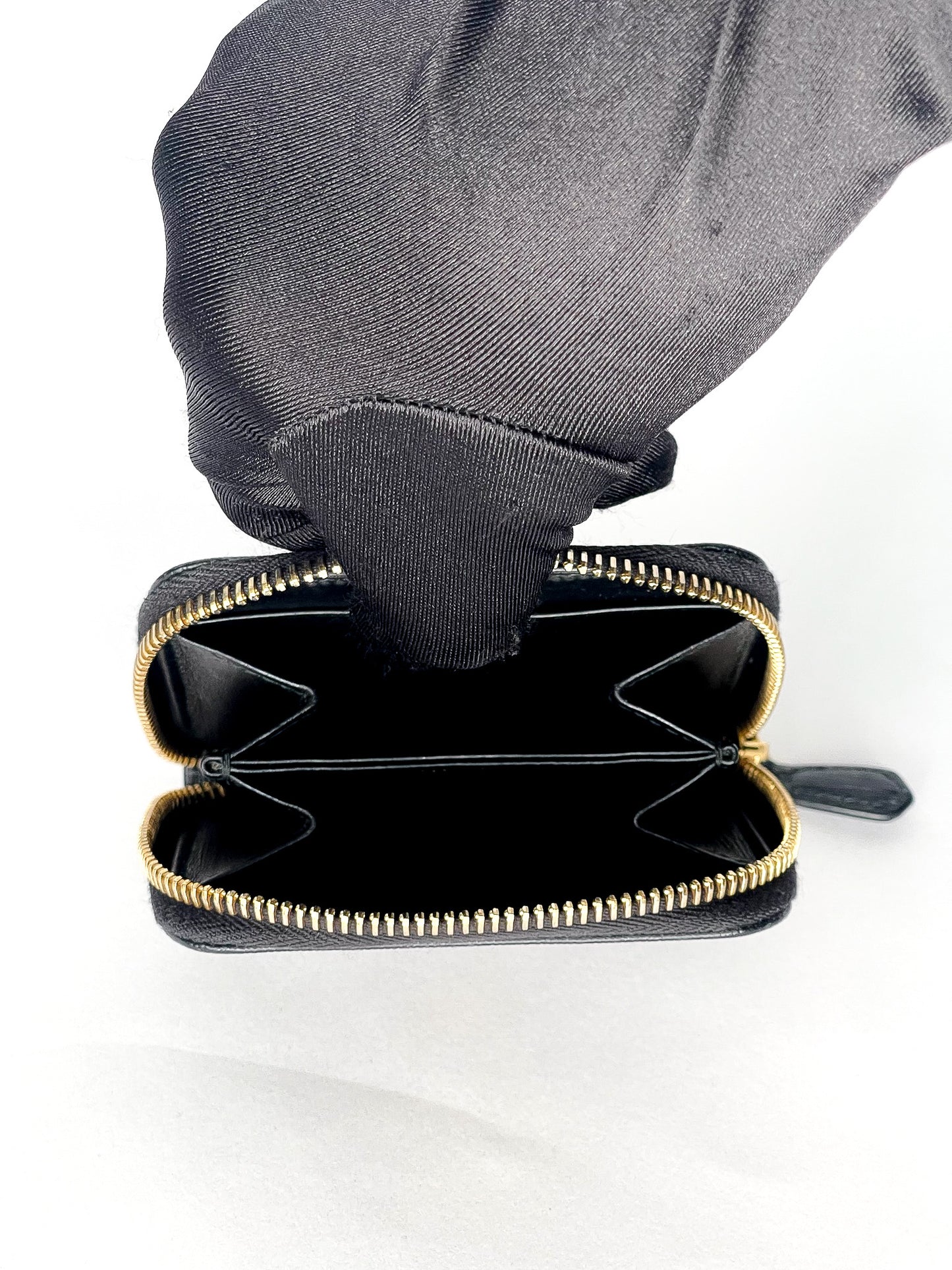 Prada Saffiano Leather Zip Around Coin Purse