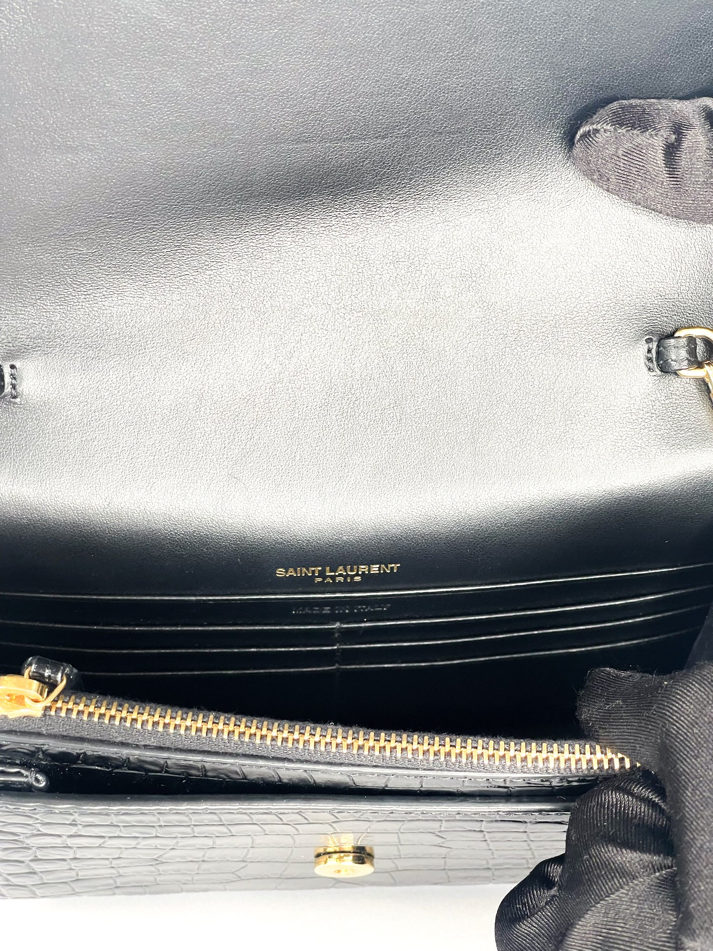Saint Laurent Sunset Crocodile Embossed Mini Bag