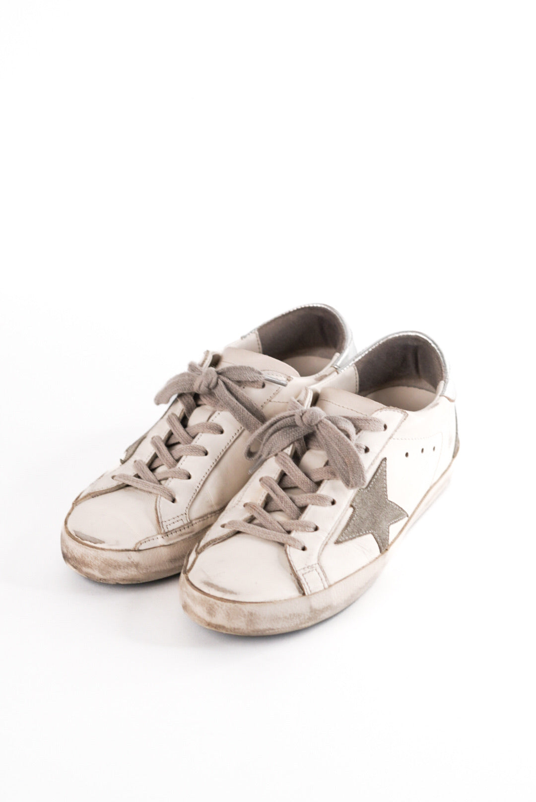 Golden Goose Leather and Suede Superstar Low Top Sneakers Size 36