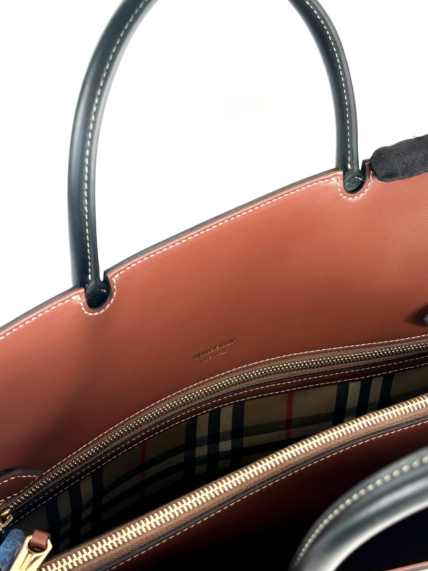 Burberry Vintage Check Title Tote Bag