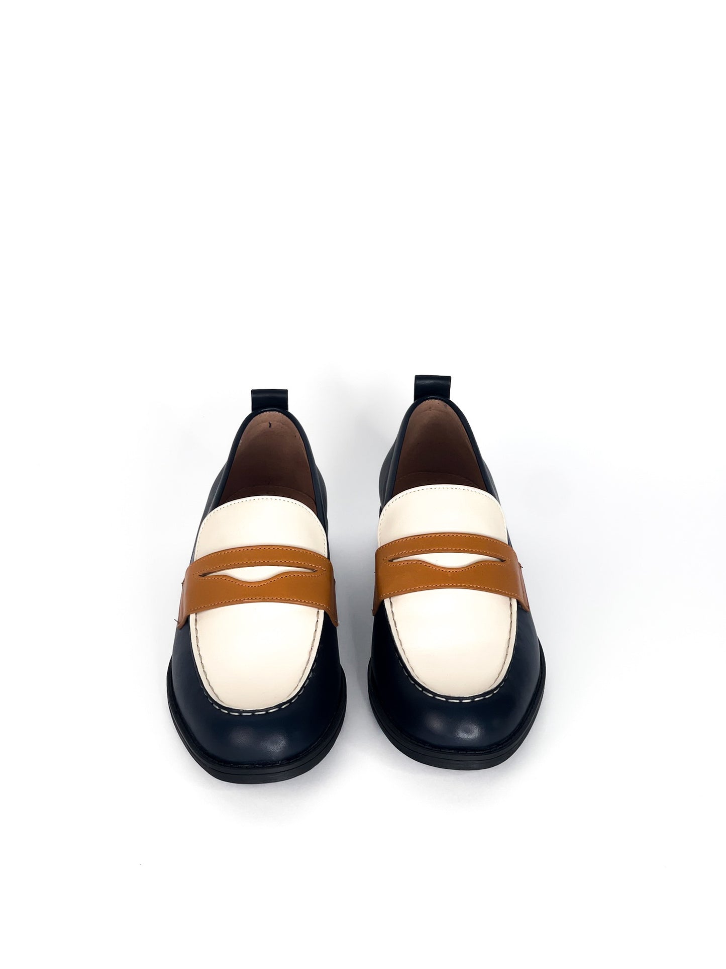 Cole Haan Leather Stassi Penny Loafer Black & White Size 6