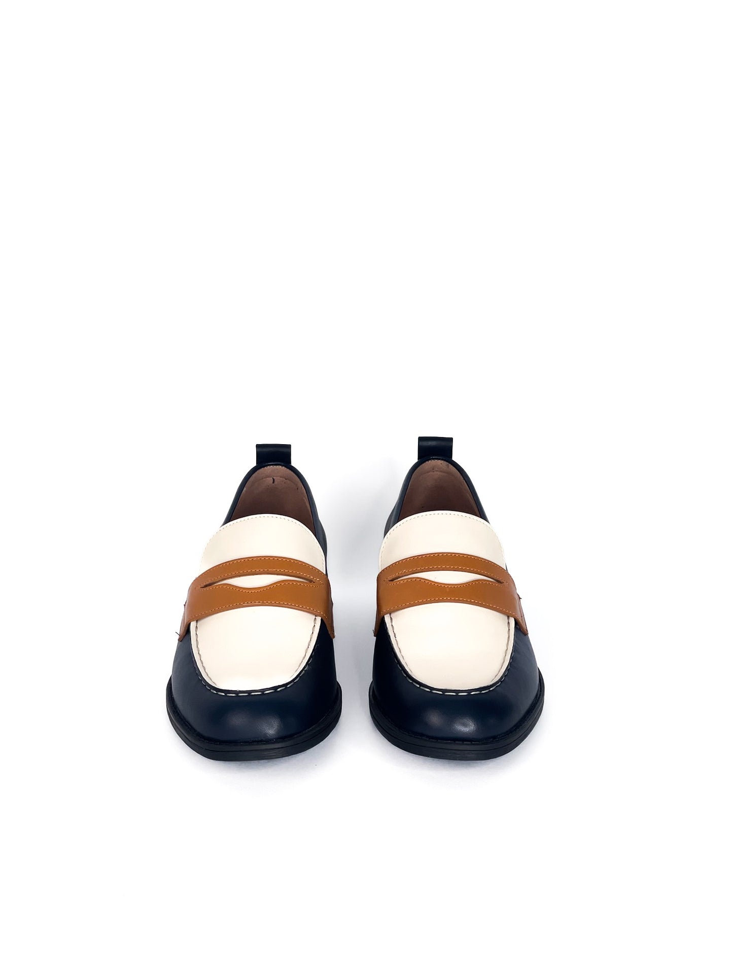 Cole Haan Leather Stassi Penny Loafer Black & White Size 6
