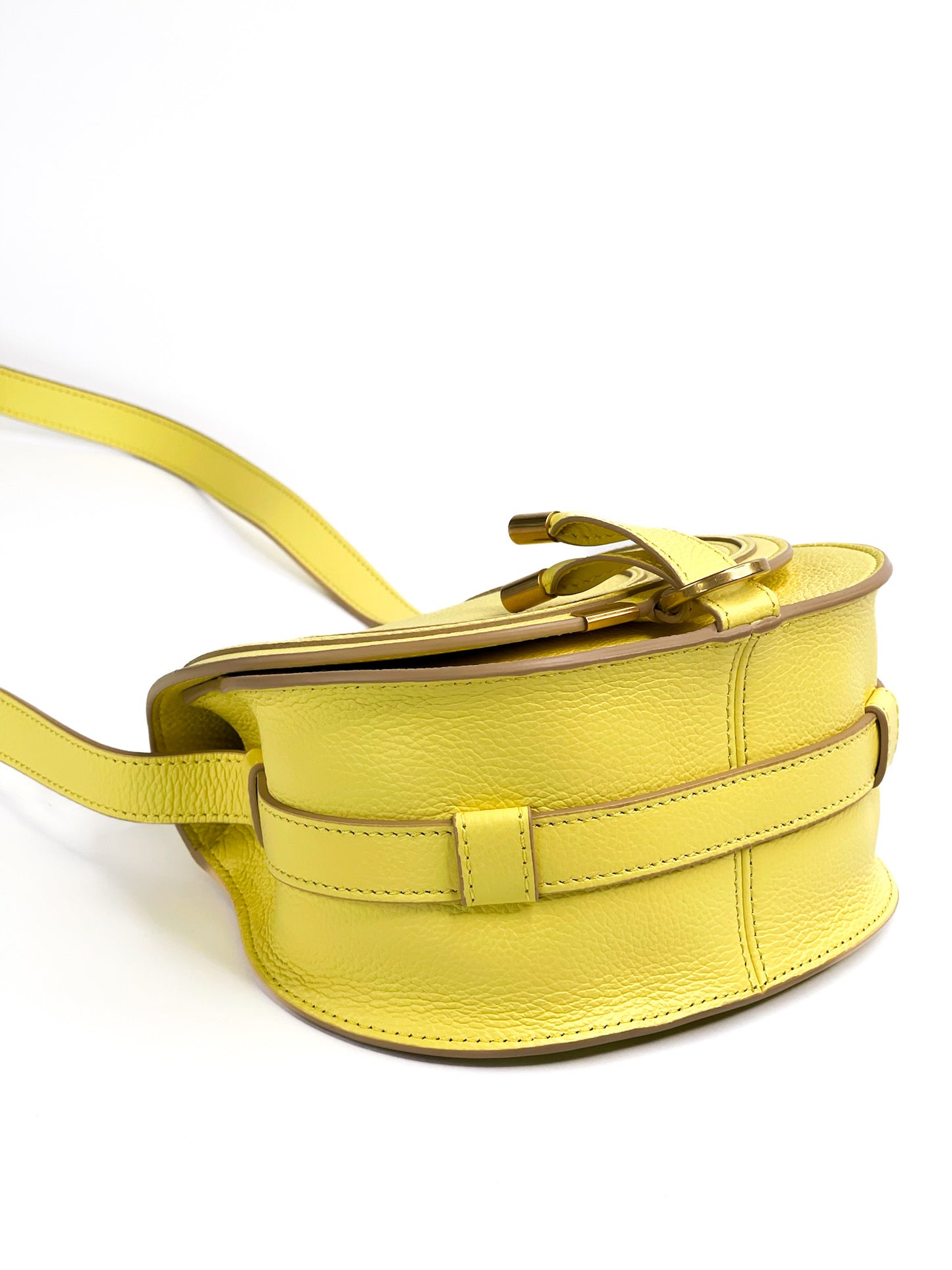 Chloe Yellow Grained Leather Mini Marcie Bag