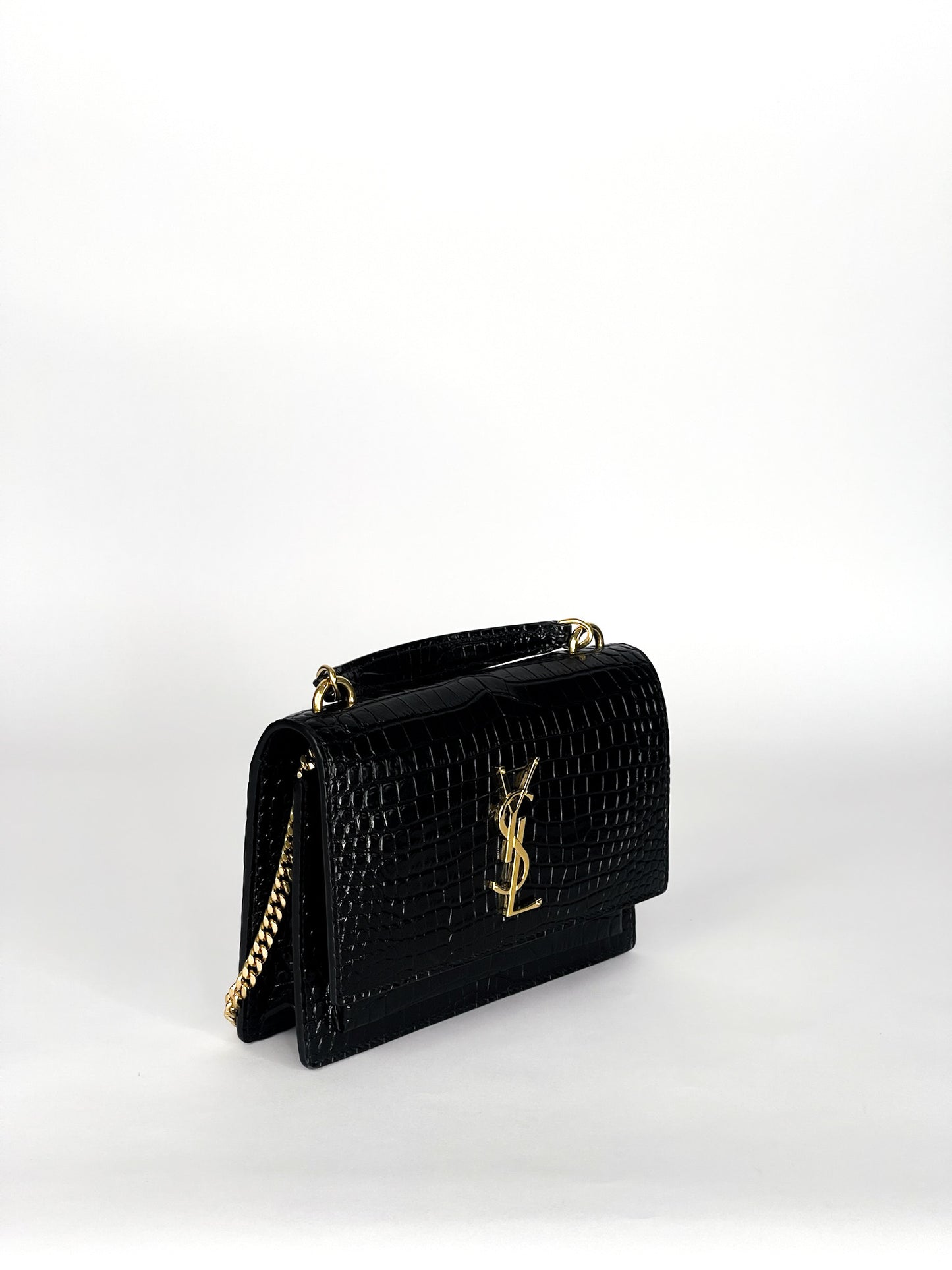 Saint Laurent Sunset Crocodile Embossed Mini Bag