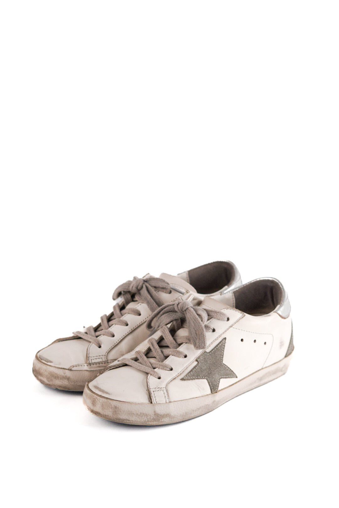 Golden Goose Leather and Suede Superstar Low Top Sneakers Size 36