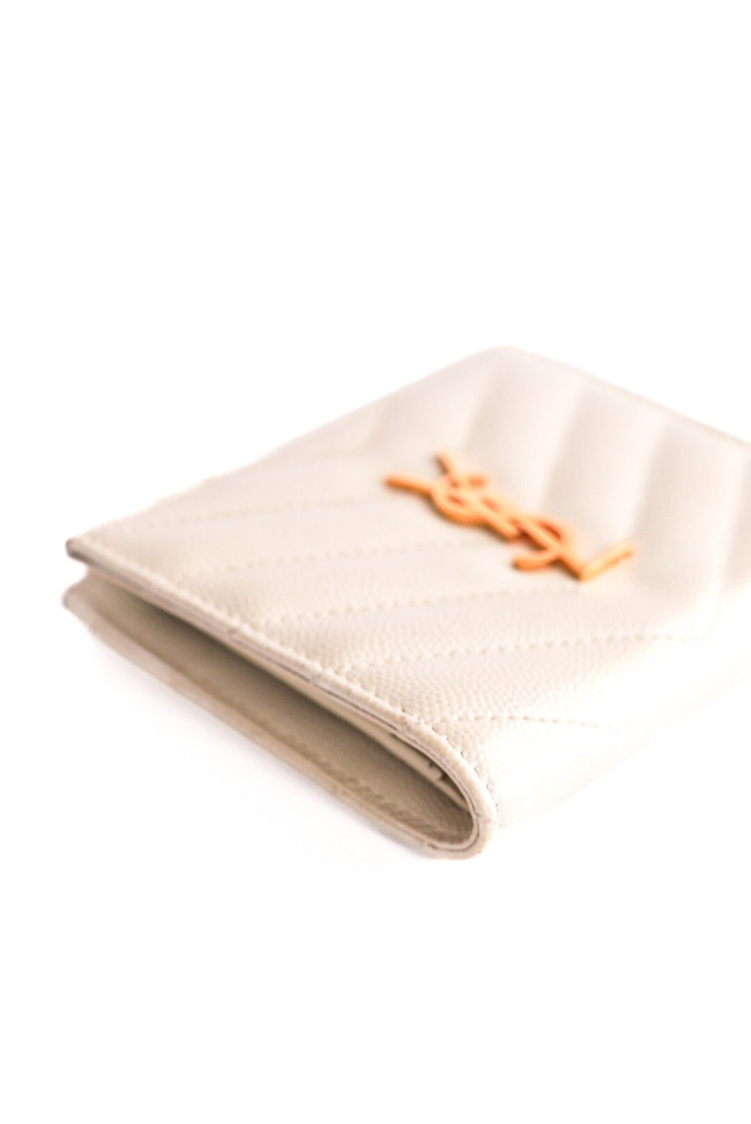 Saint Laurent Cassandre Matelassé Bifold Wallet in Grain De Poudre Leather