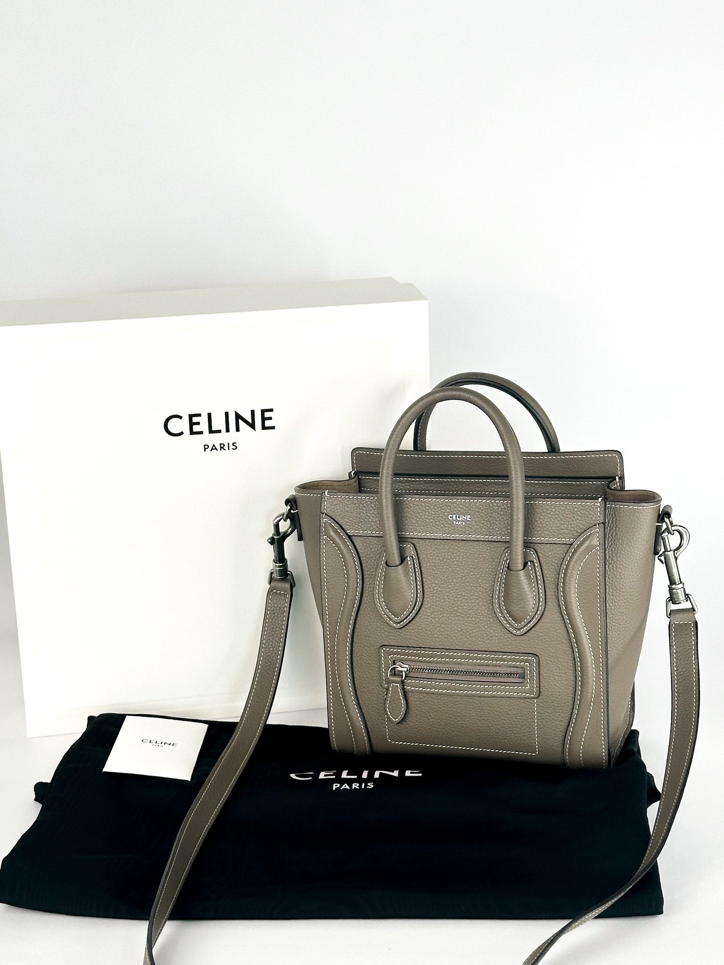 Celine Nano Luggage in Drummed Calfskin
