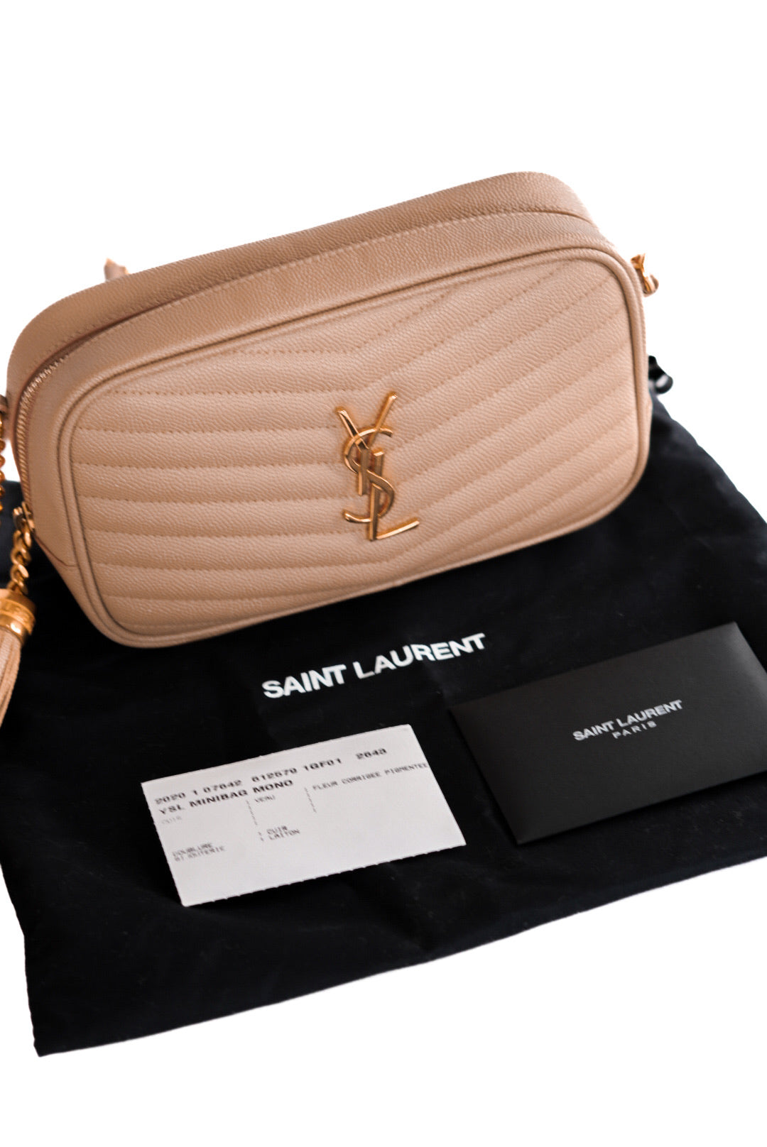 Saint Laurent Grain De Poudre Matelasse Monogram Mini Lou Camera Bag