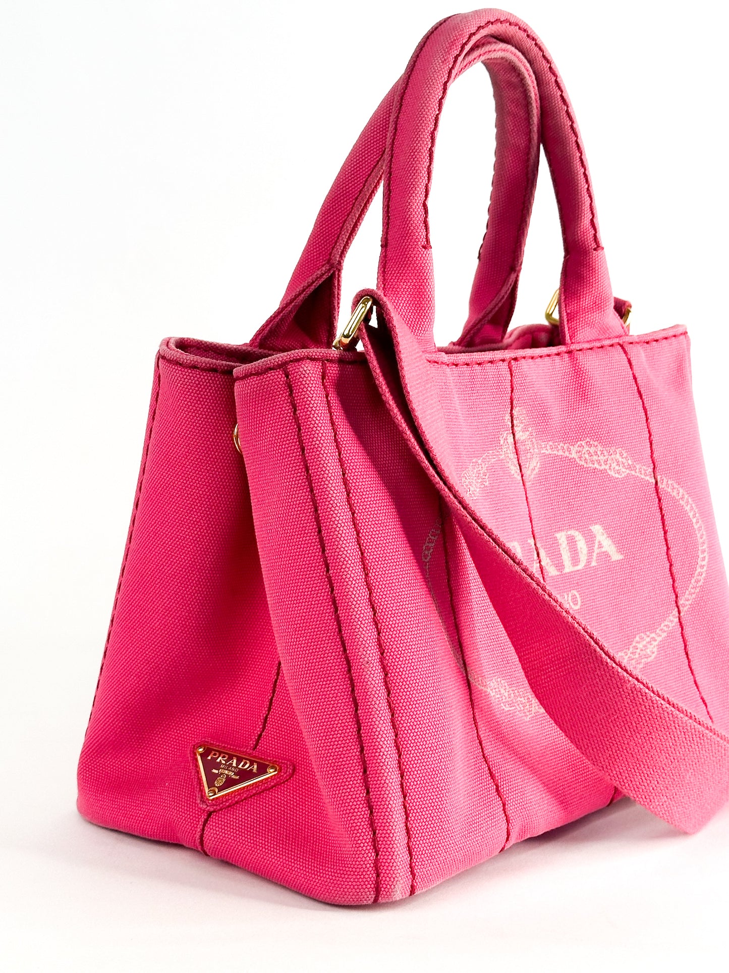 Prada Canapa Tote Pink Small