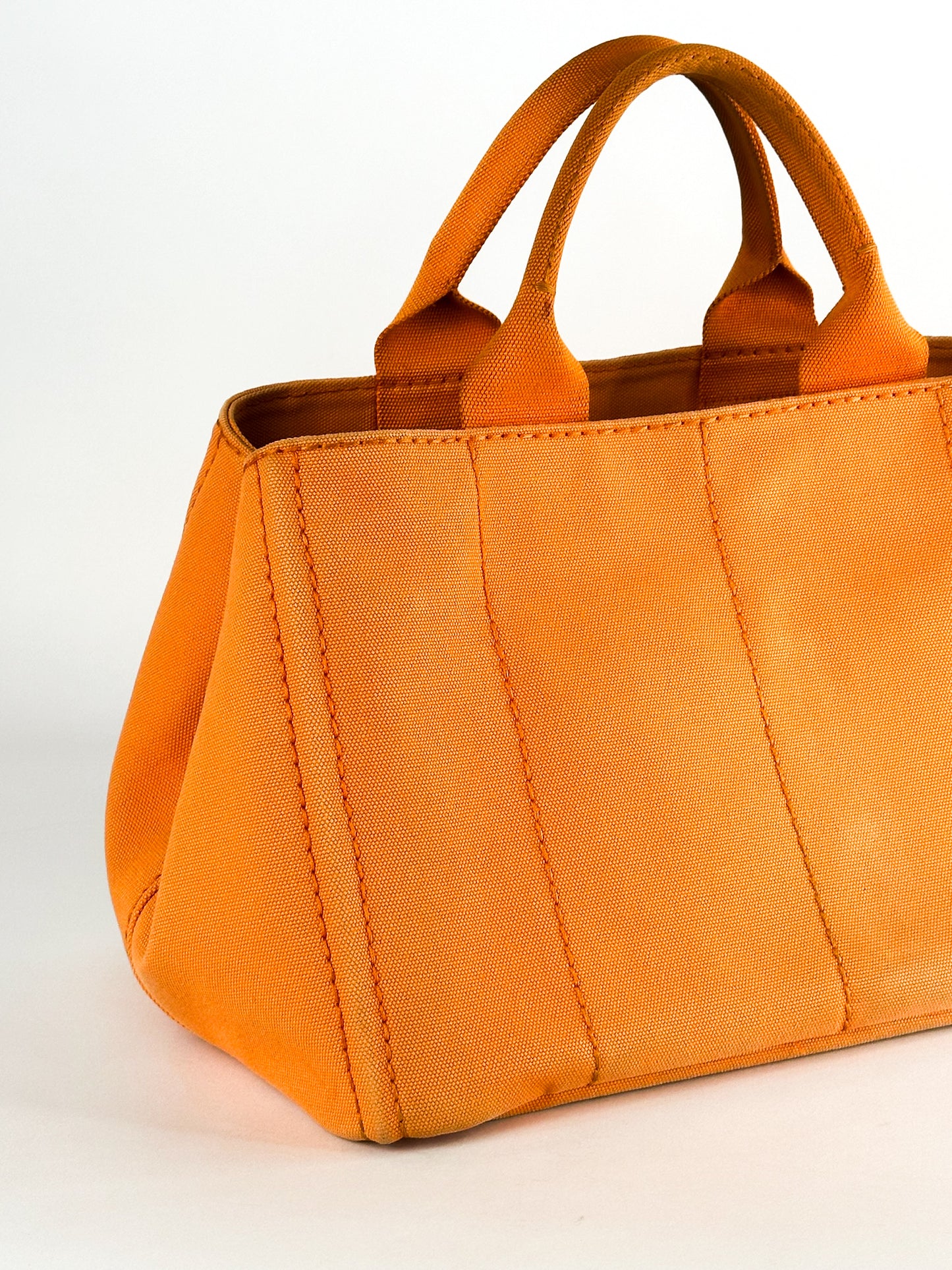 Prada Canapa Canvas Satchel Orange