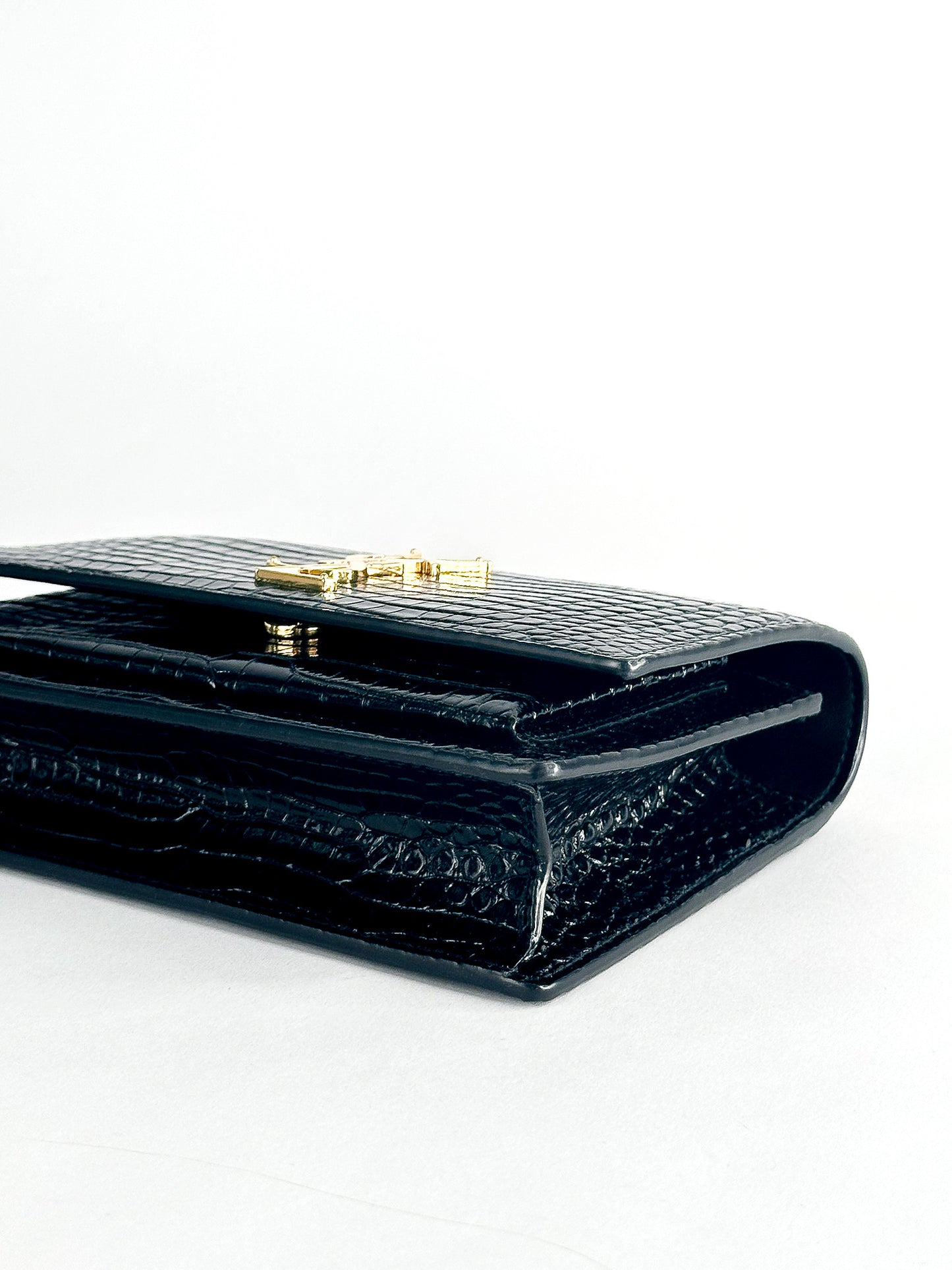 Saint Laurent Sunset Crocodile Embossed Mini Bag
