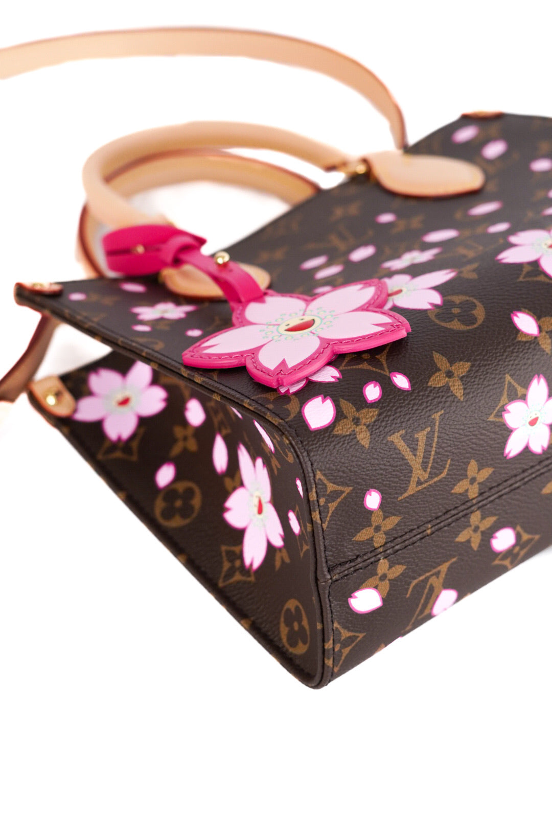 Louis Vuitton X Takashi Murakami Monogram Cherry Blossom Onthego PM Sakura Brown