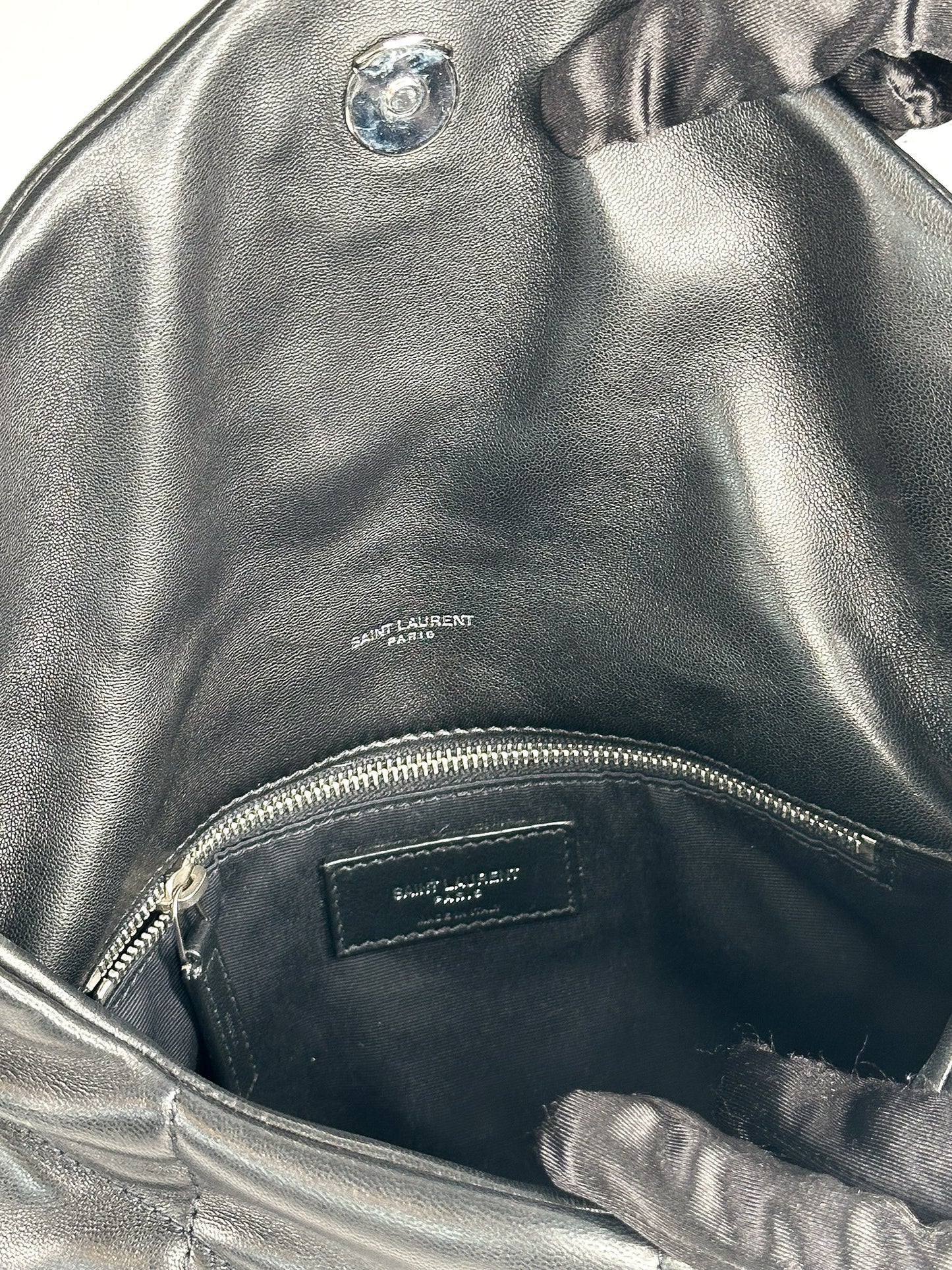 Saint Laurent Black Quilted Lambskin Small Loulou Puffer Bag