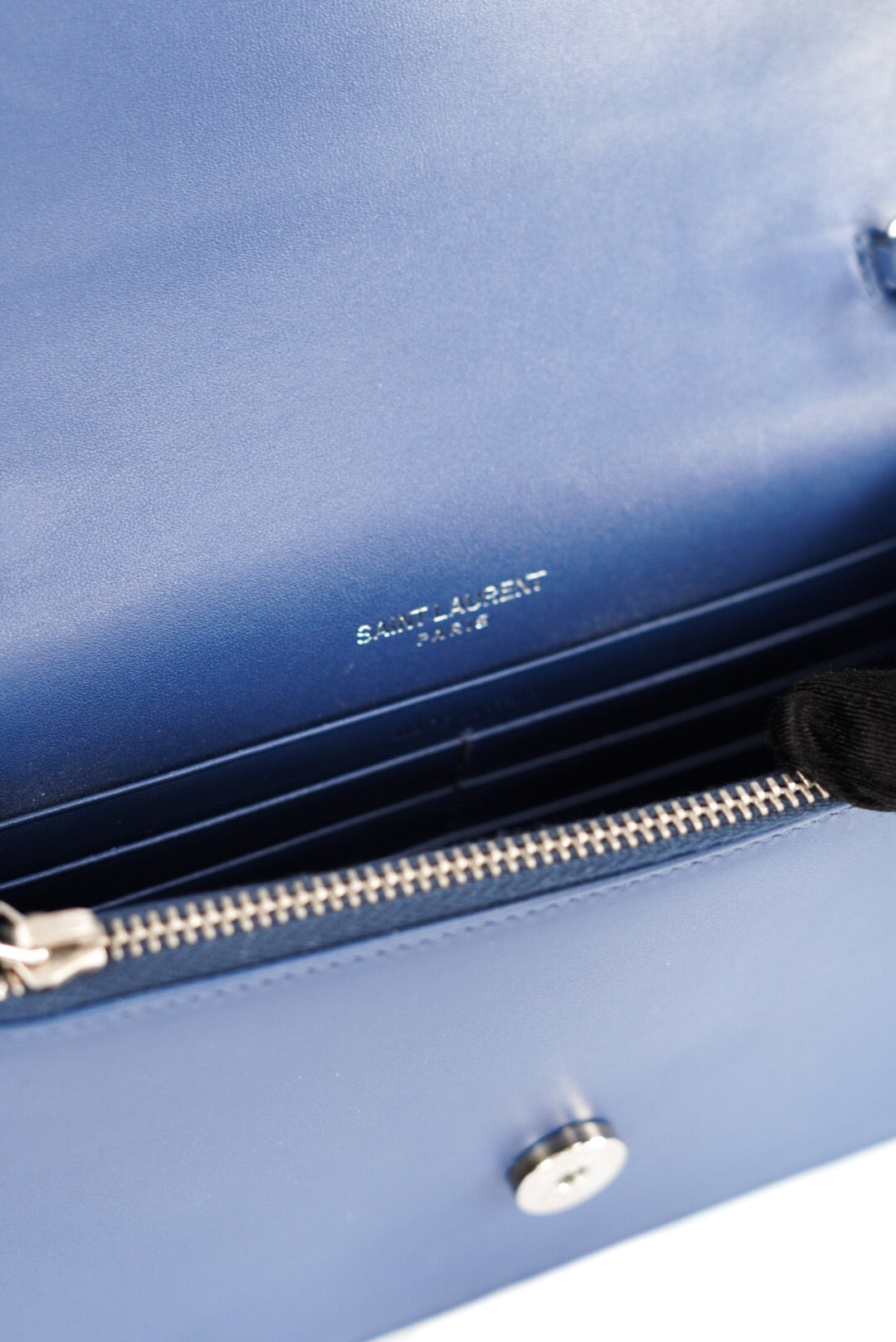 Yves Saint Laurent Saint Laurent Kate Monogram Leather Shoulder Bag Blue