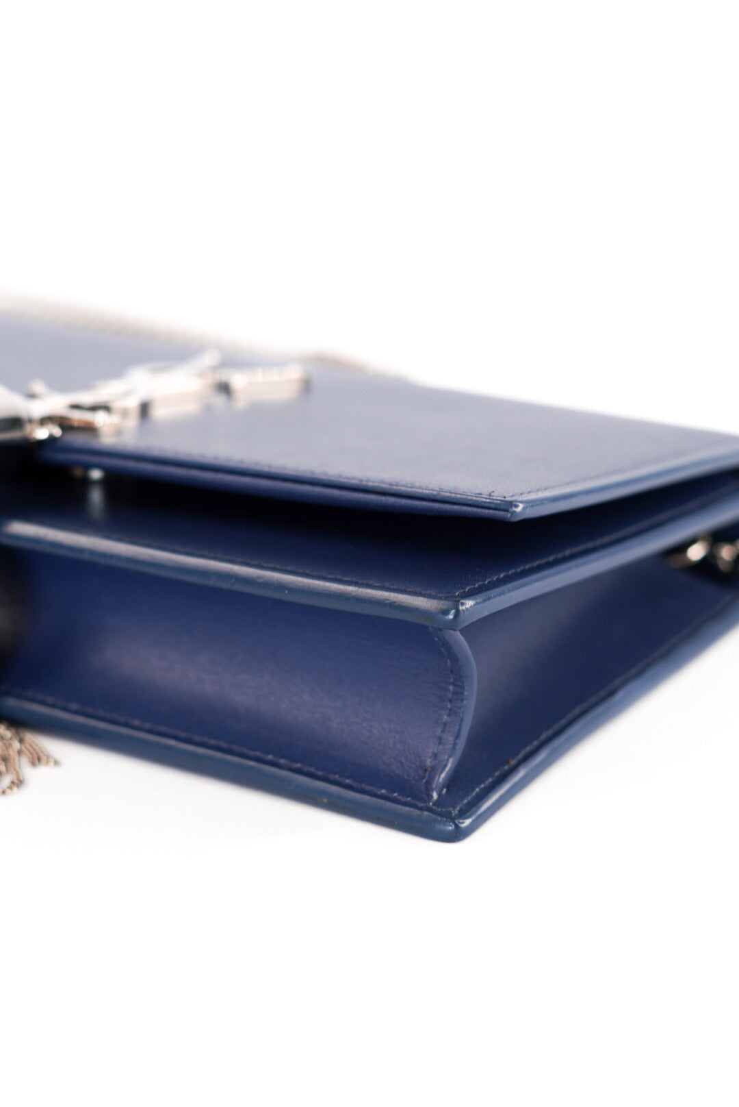 Yves Saint Laurent Saint Laurent Kate Monogram Leather Shoulder Bag Blue