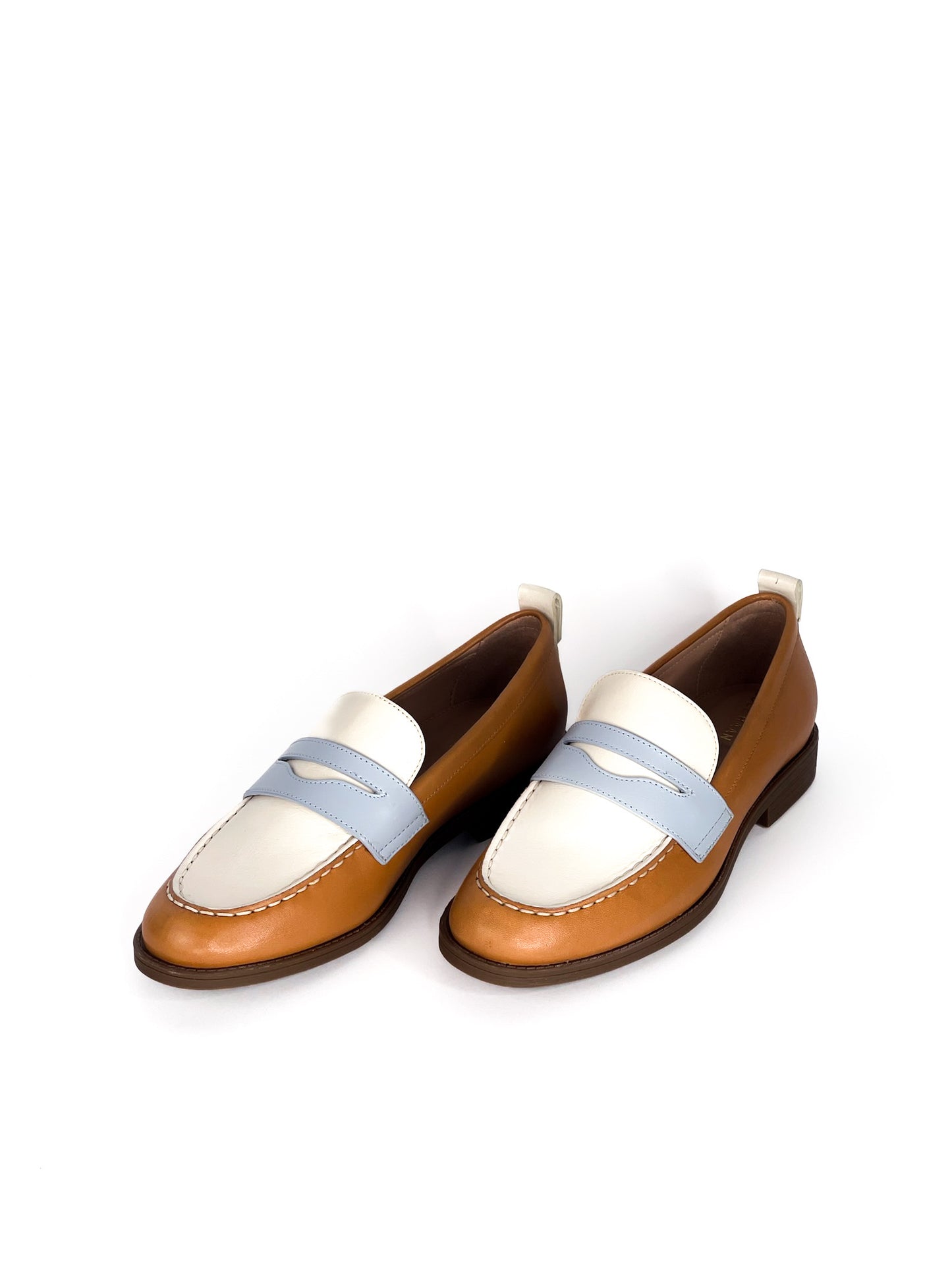 Cole Haan Leather Stassi Penny Loafer Brown & White Size 6