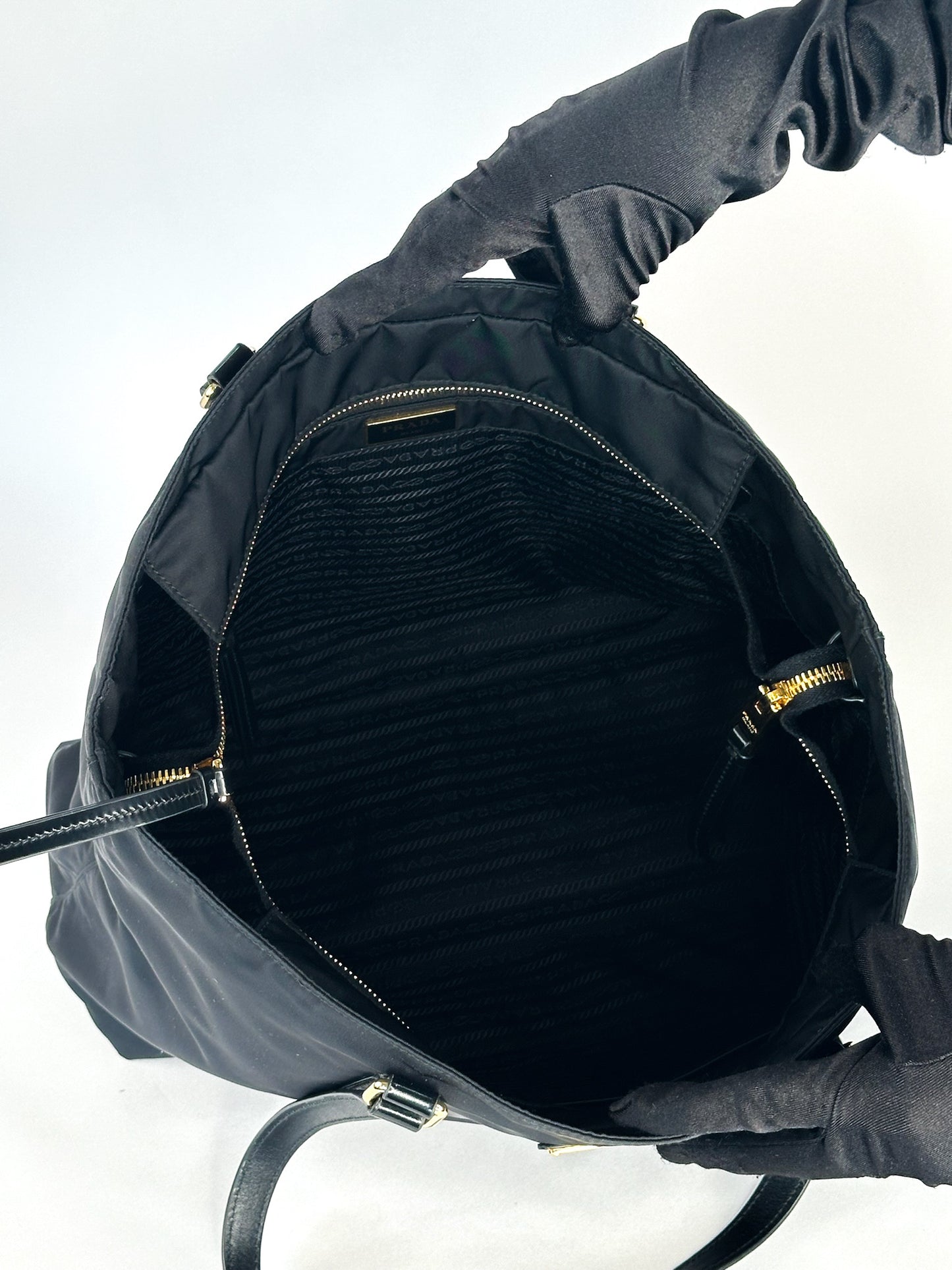 Prada Black Tessuto Nylon Spazzolato