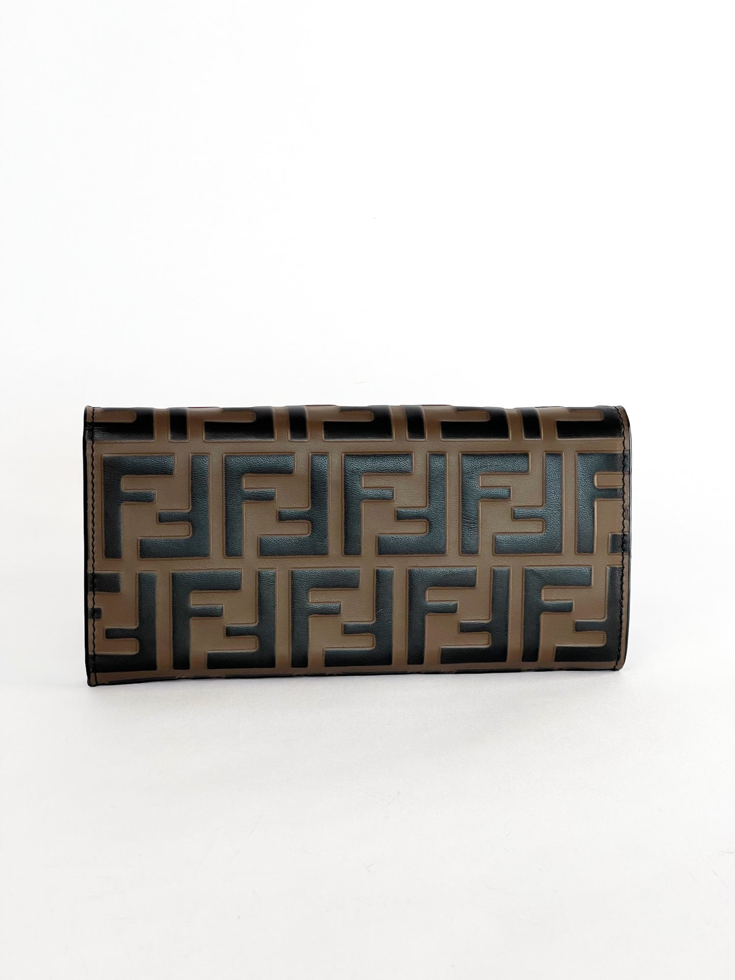 Fendi Zucca Embossed Continental Wallet on Chain