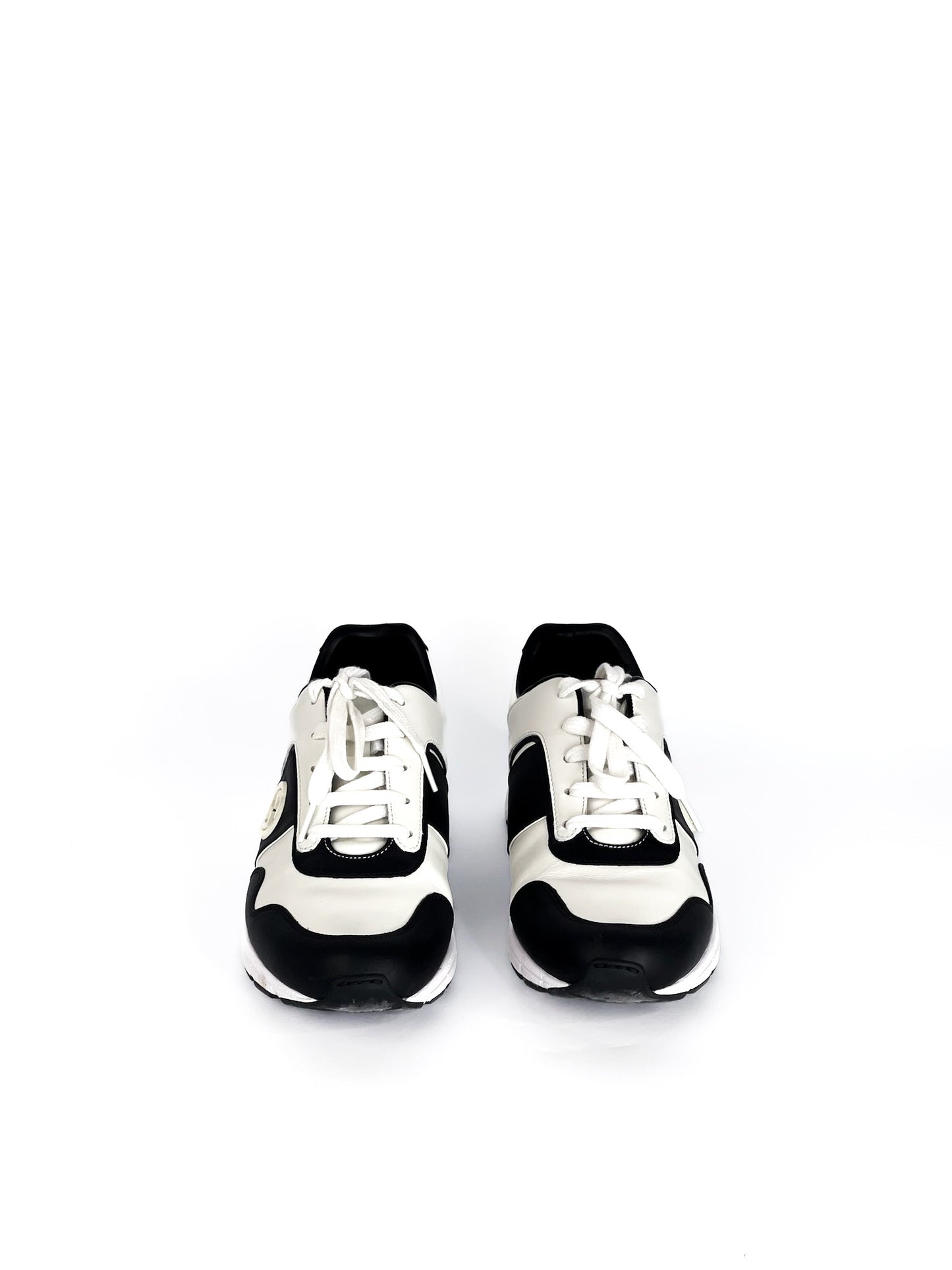 Gucci Calfskin Interlocking G Sneakers Black White Size 39