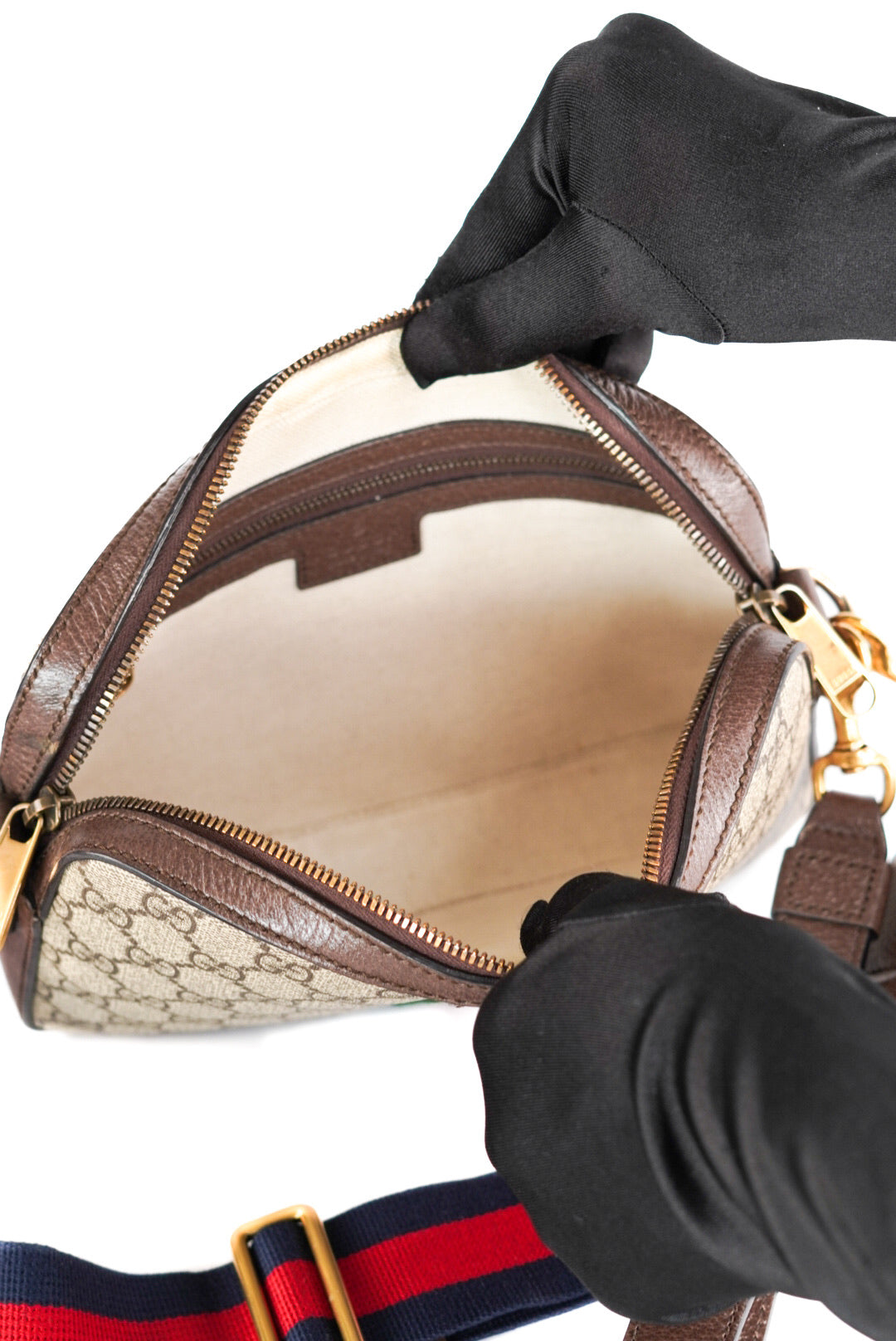 Gucci Ophidia Zip Wristlet Shoulder Bag GG Coated Canvas Crossbody Bag