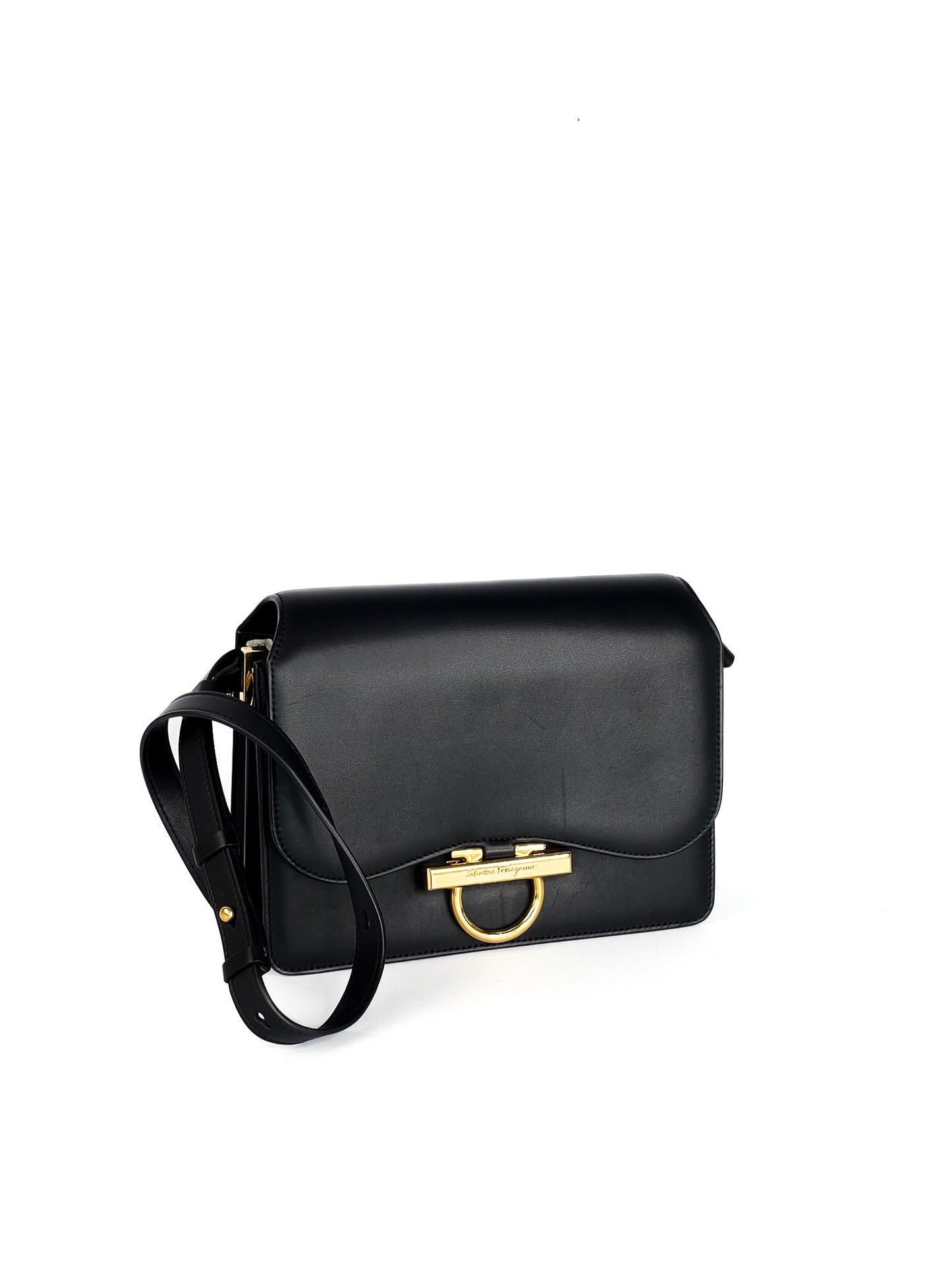Salvatore Ferragamo Calfskin Joanne Crossbody Black