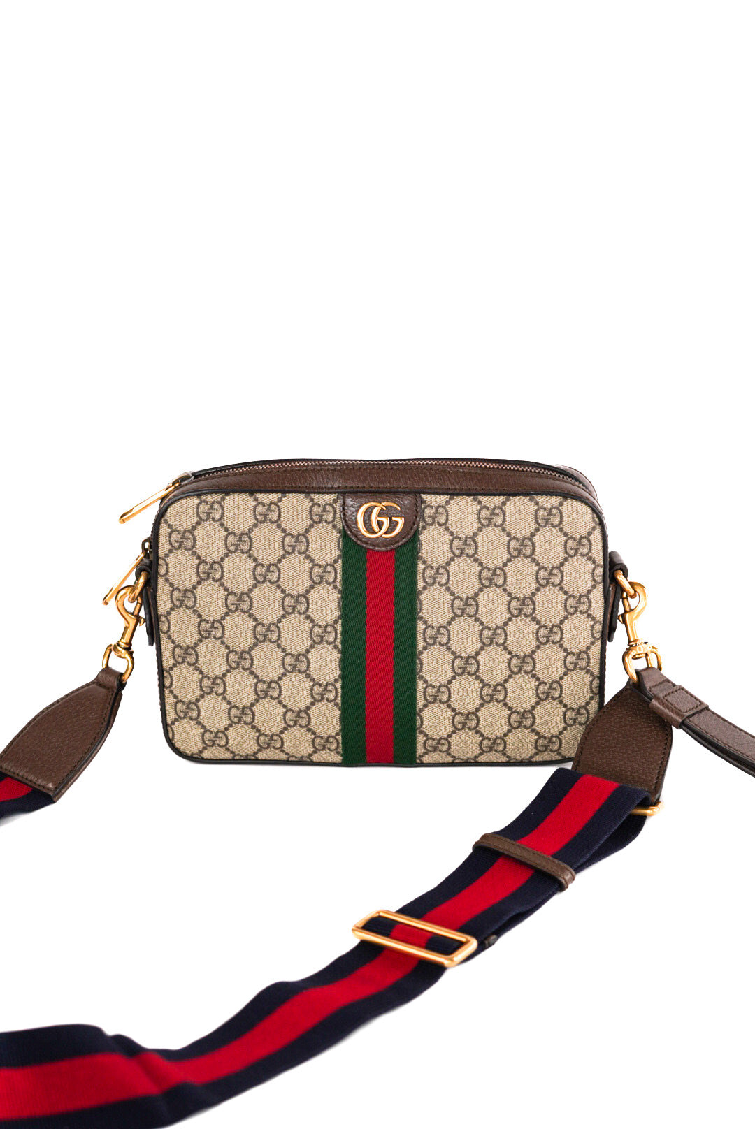 Gucci Ophidia Zip Wristlet Shoulder Bag GG Coated Canvas Crossbody Bag