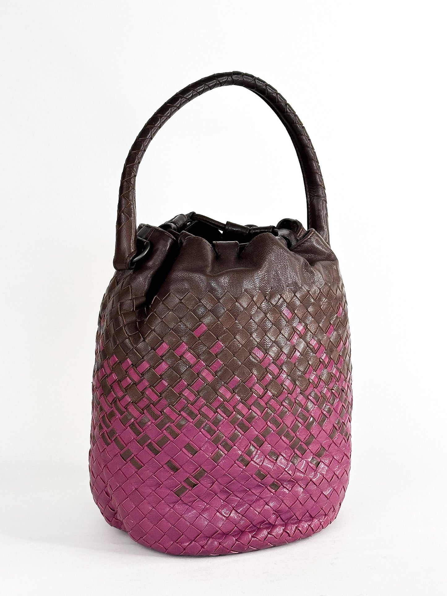Bottega Veneta Intrecciato Nappa Leather Drawstring Medium Bucket Bag