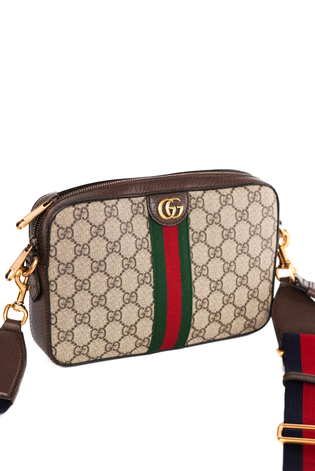 Gucci Ophidia Zip Wristlet Shoulder Bag GG Coated Canvas Crossbody Bag