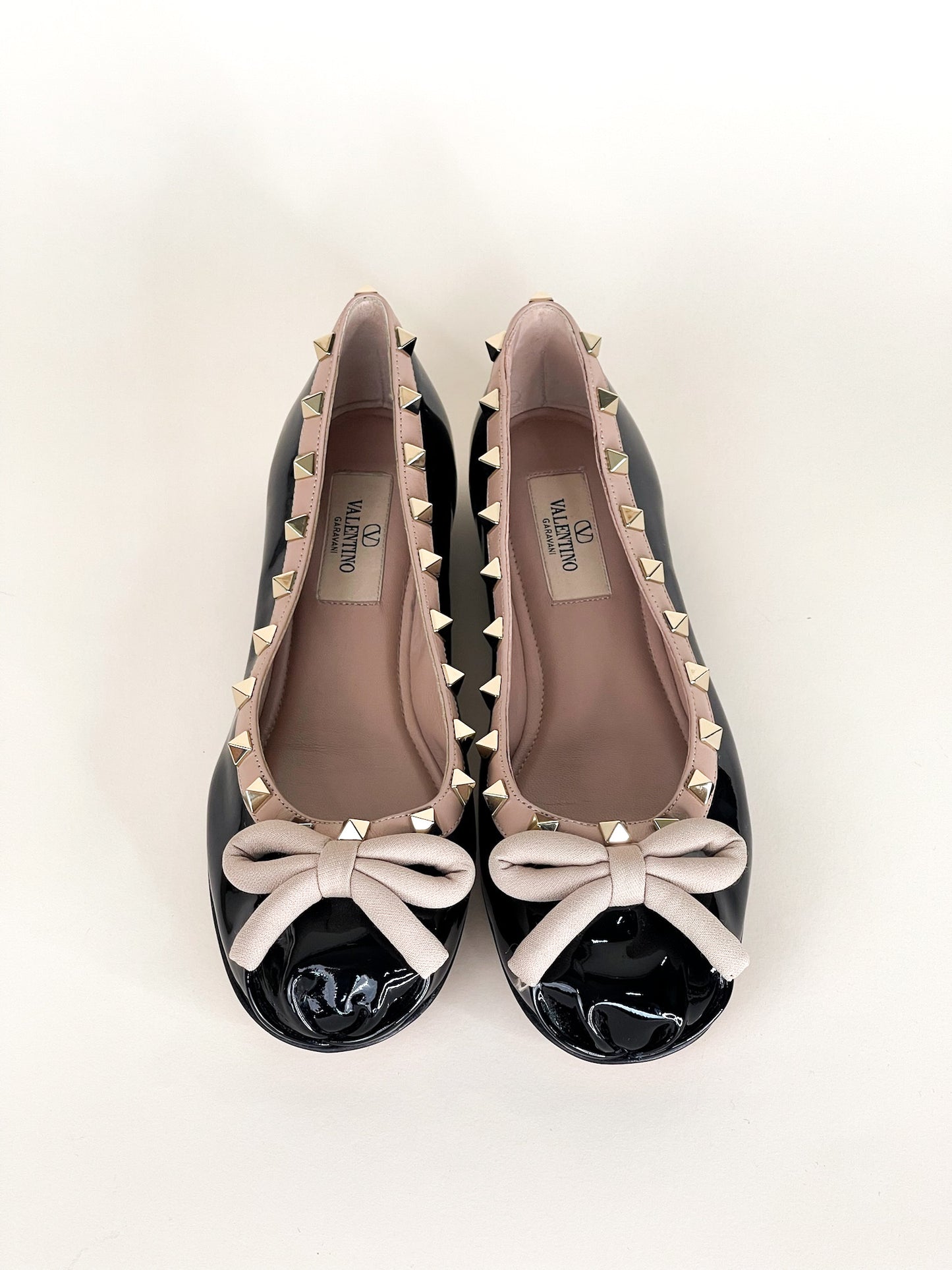 Valentino Garavani Rockstud Patent Bow Ballerina Flats Size 36