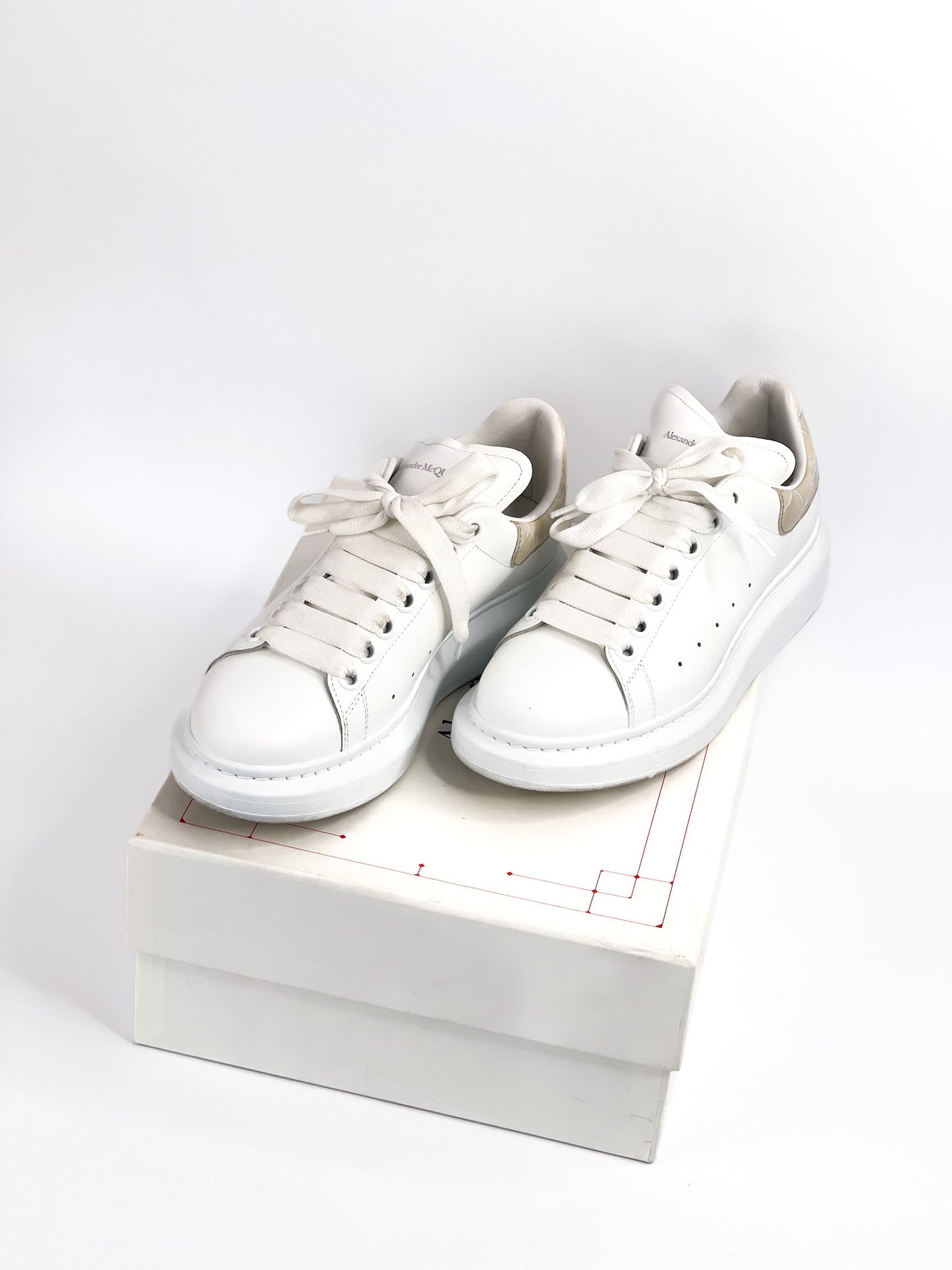 Alexander McQueen White Leather Sneakers Size 38