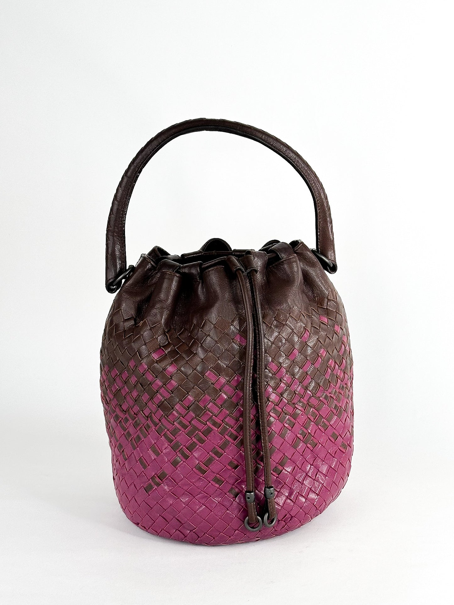 Bottega Veneta Intrecciato Nappa Leather Drawstring Medium Bucket Bag