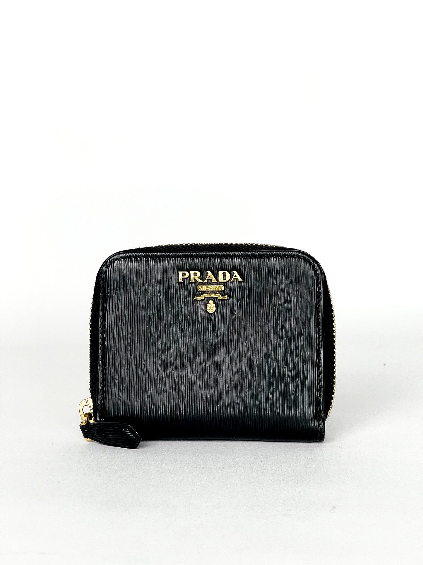 Prada Saffiano Leather Zip Around Coin Purse