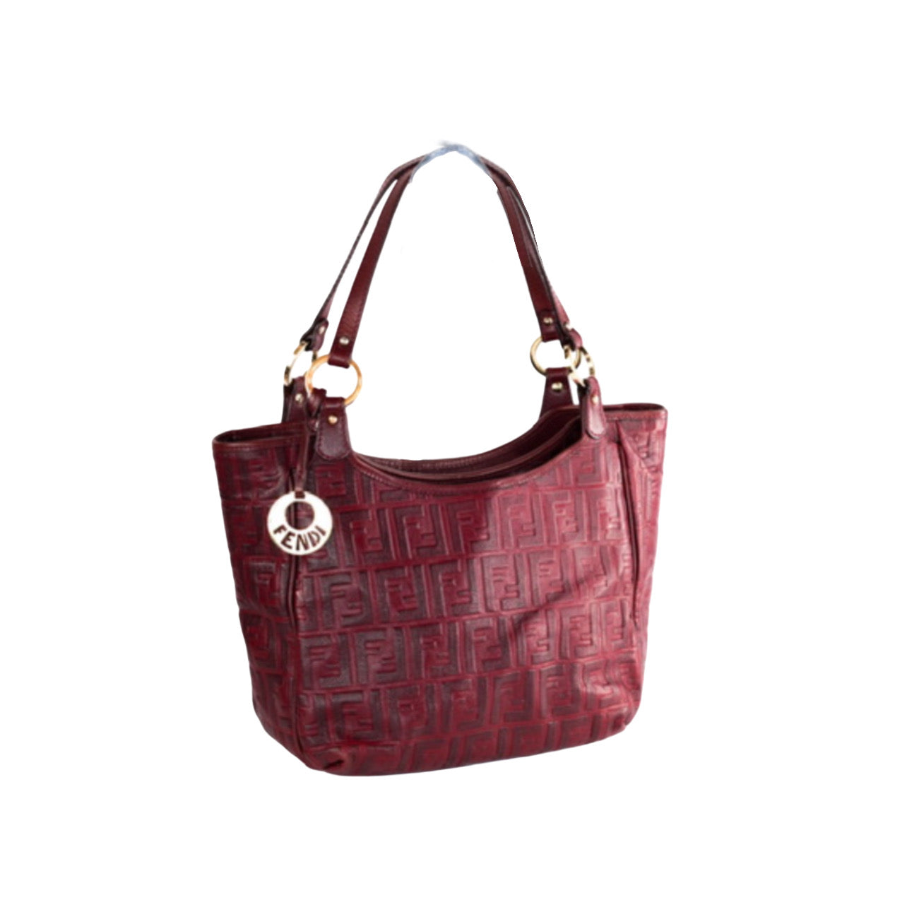 Fendi Bordeaux Zucca Leather Chef Shoppers Tote Bag