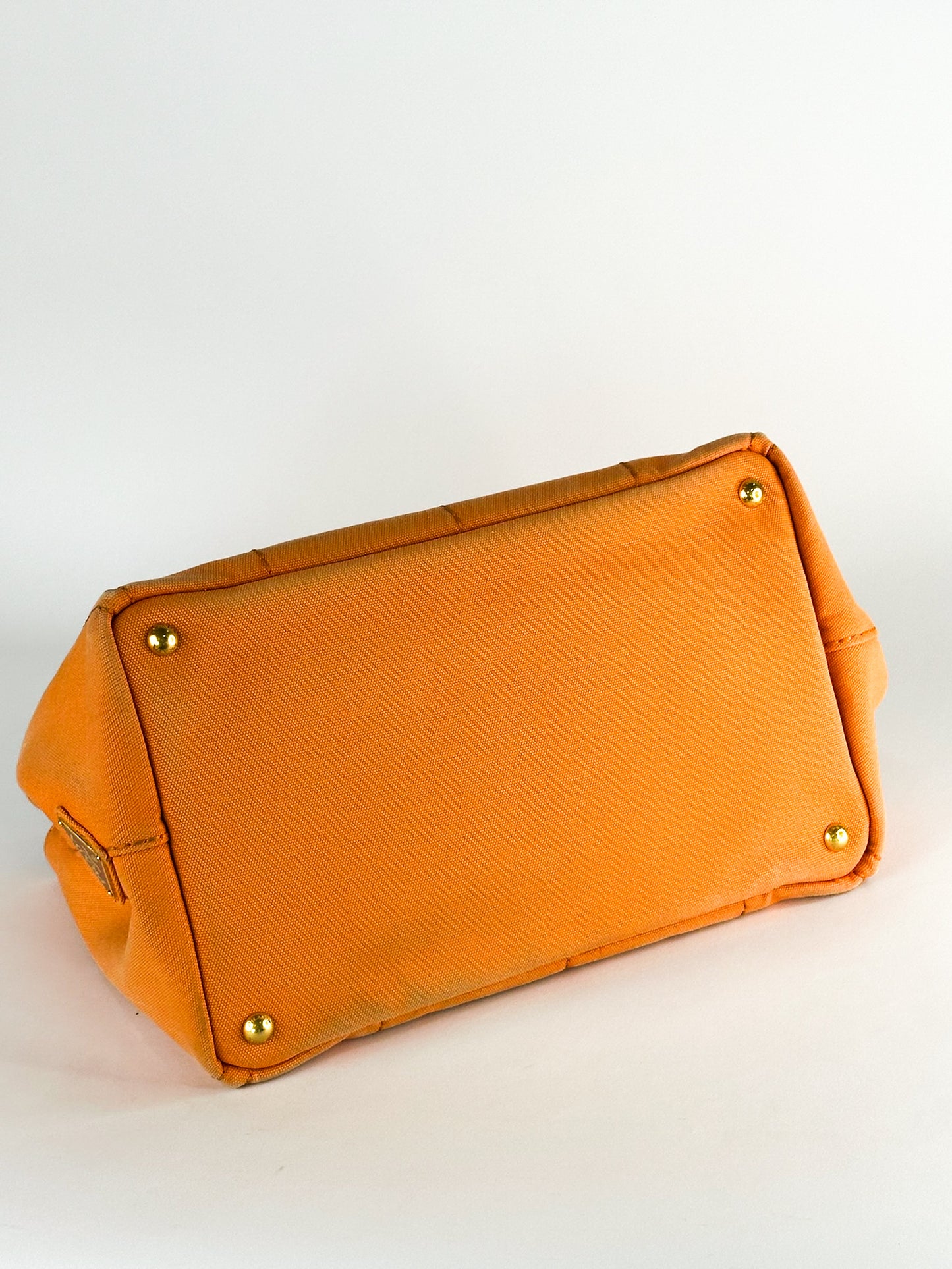 Prada Canapa Canvas Satchel Orange