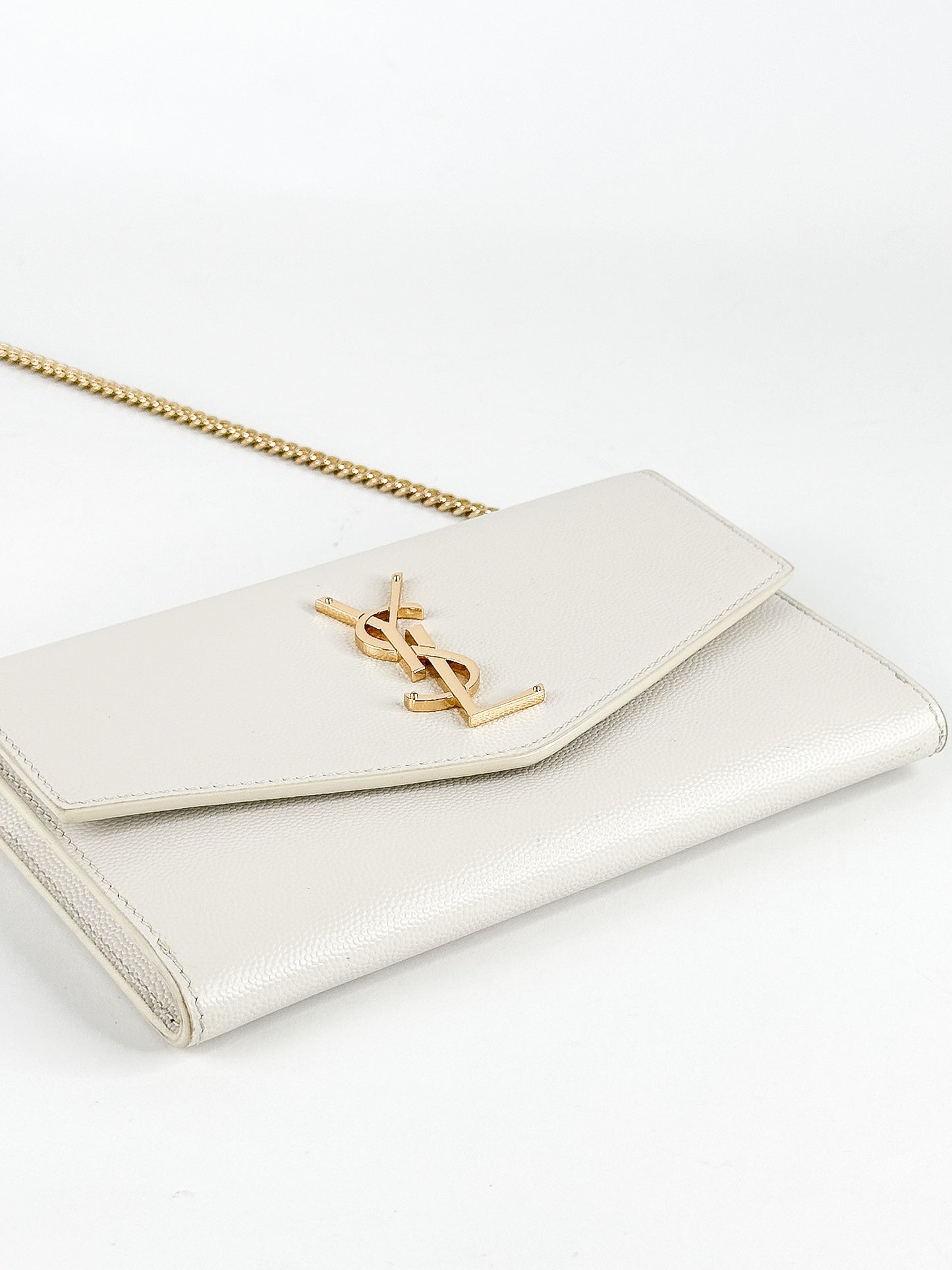 Saint Laurent Uptown Leather Wallet on Chain