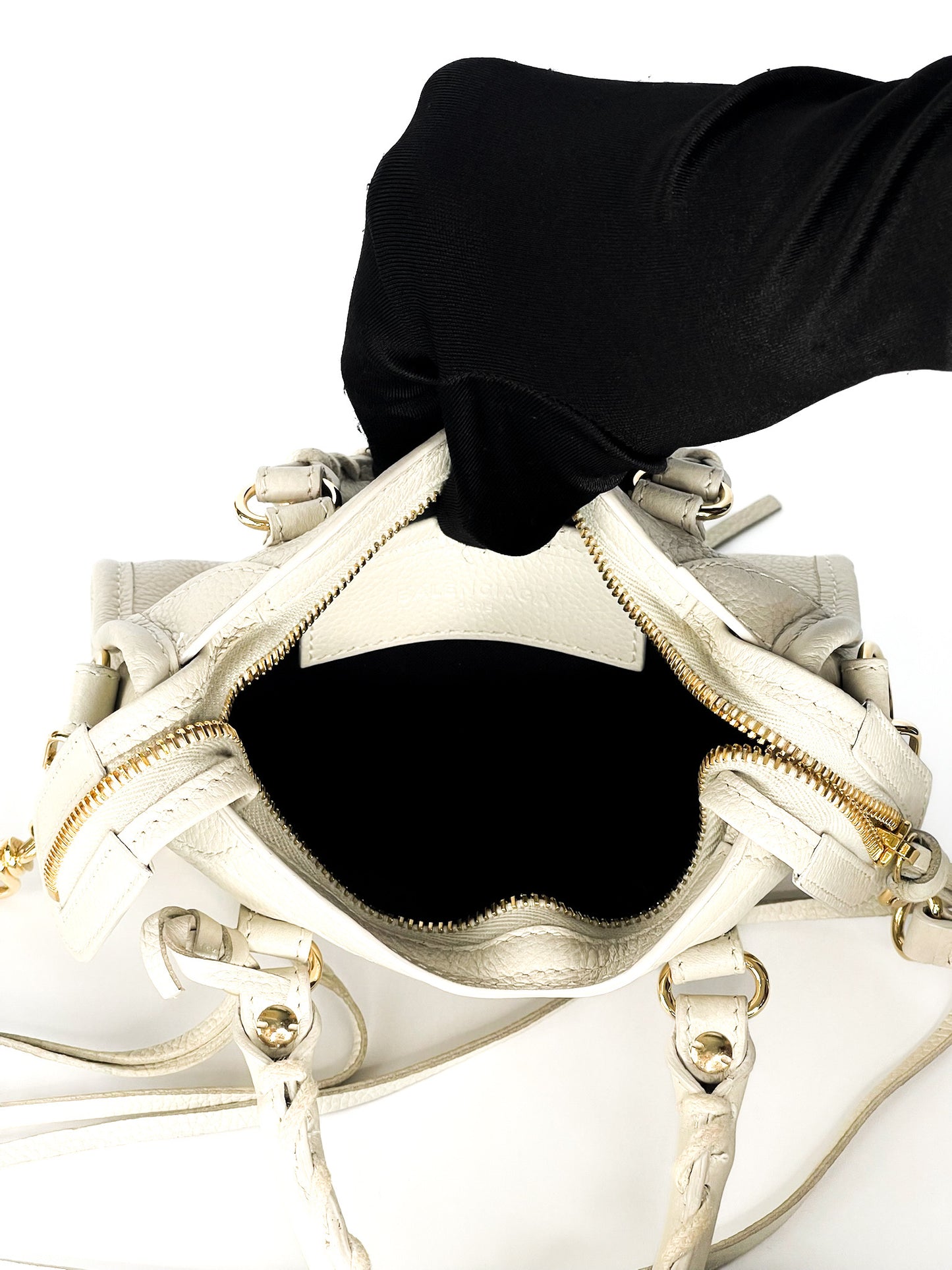 Balenciaga City Nano Blanc Creme Gold Hardware