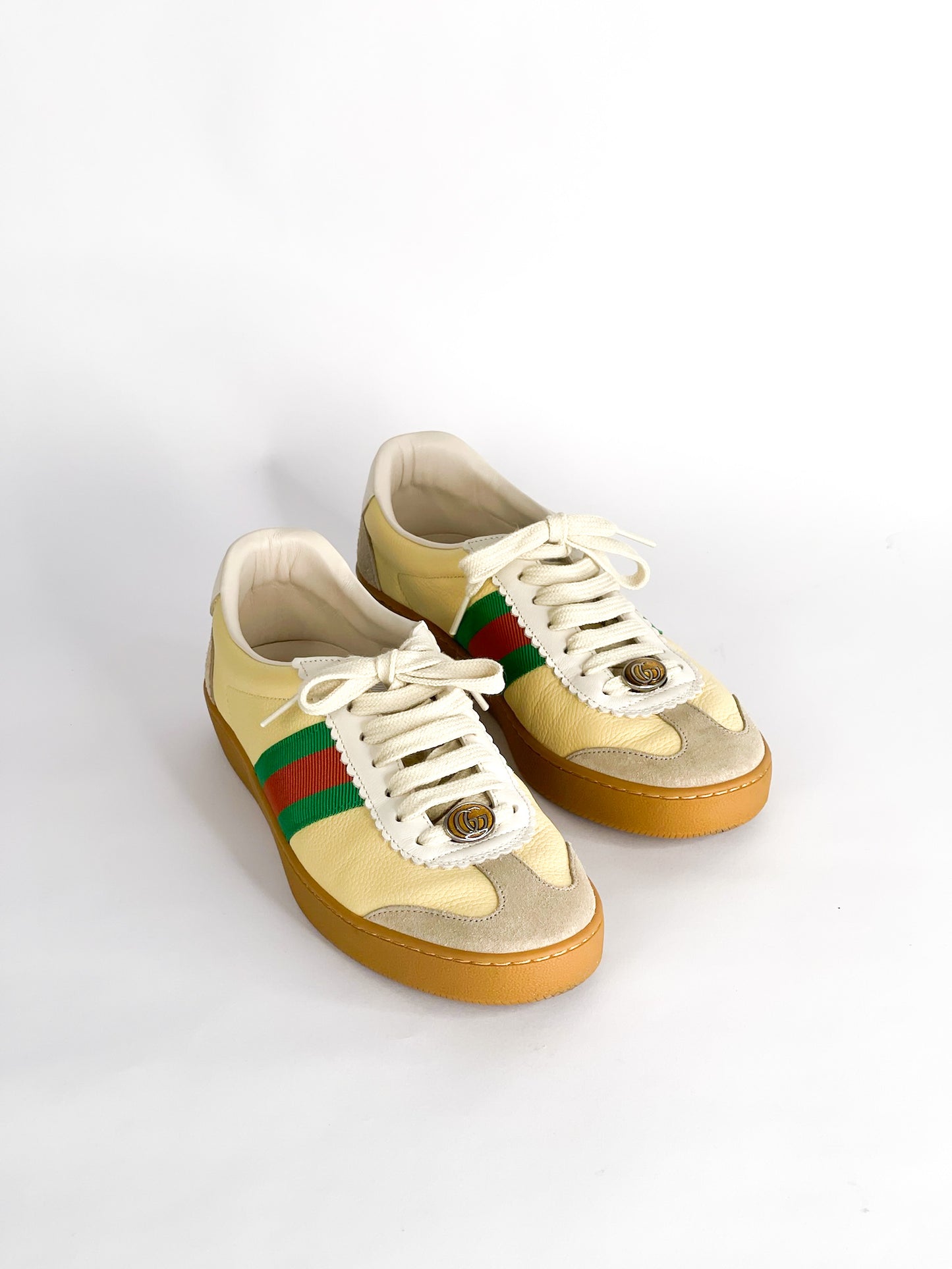 Gucci Tricolor Leather and Suede G74 Sneakers Size 37 1/2