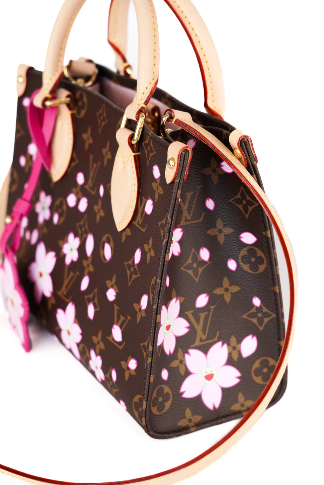 Louis Vuitton X Takashi Murakami Monogram Cherry Blossom Onthego PM Sakura Brown