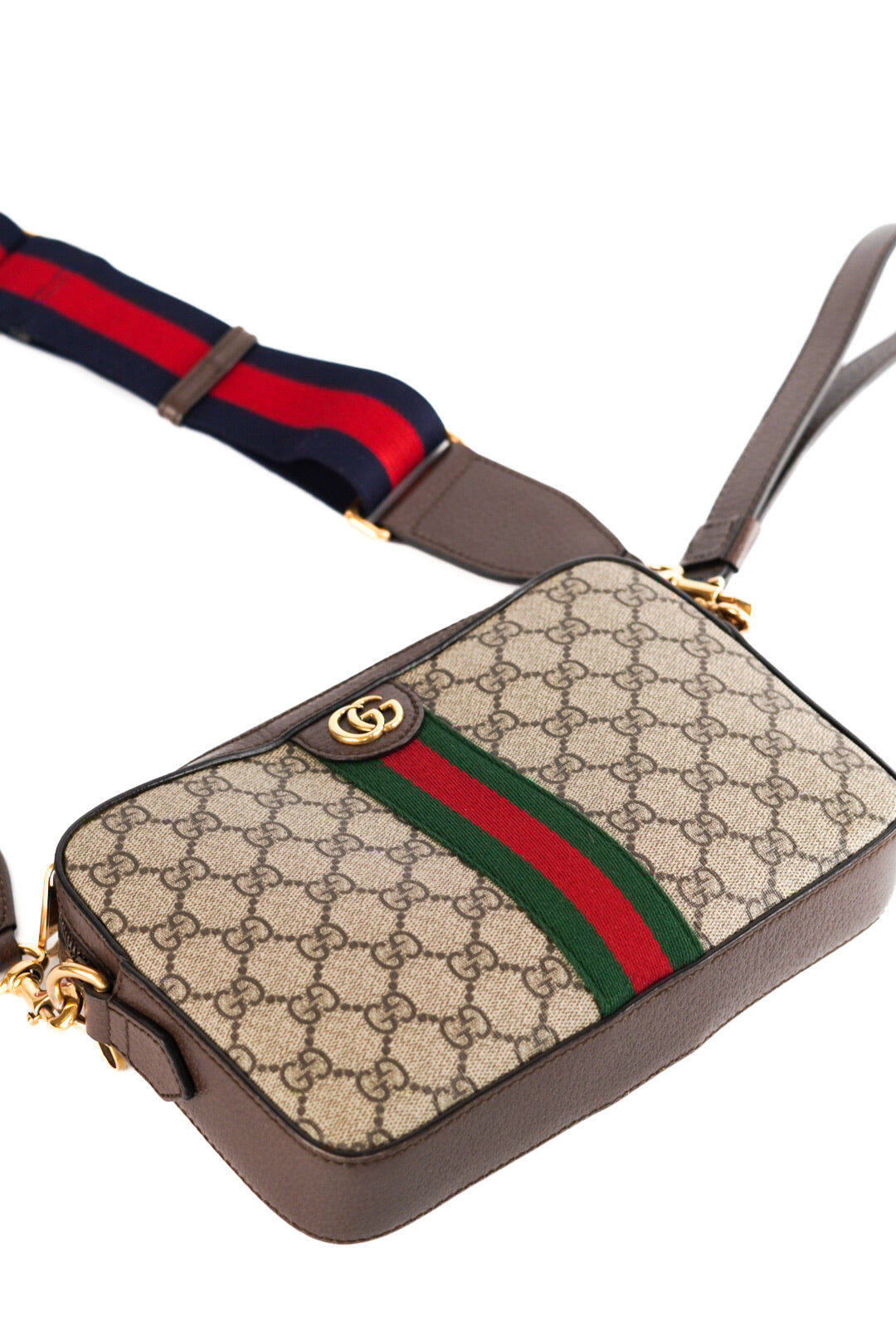 Gucci Ophidia Zip Wristlet Shoulder Bag GG Coated Canvas Crossbody Bag