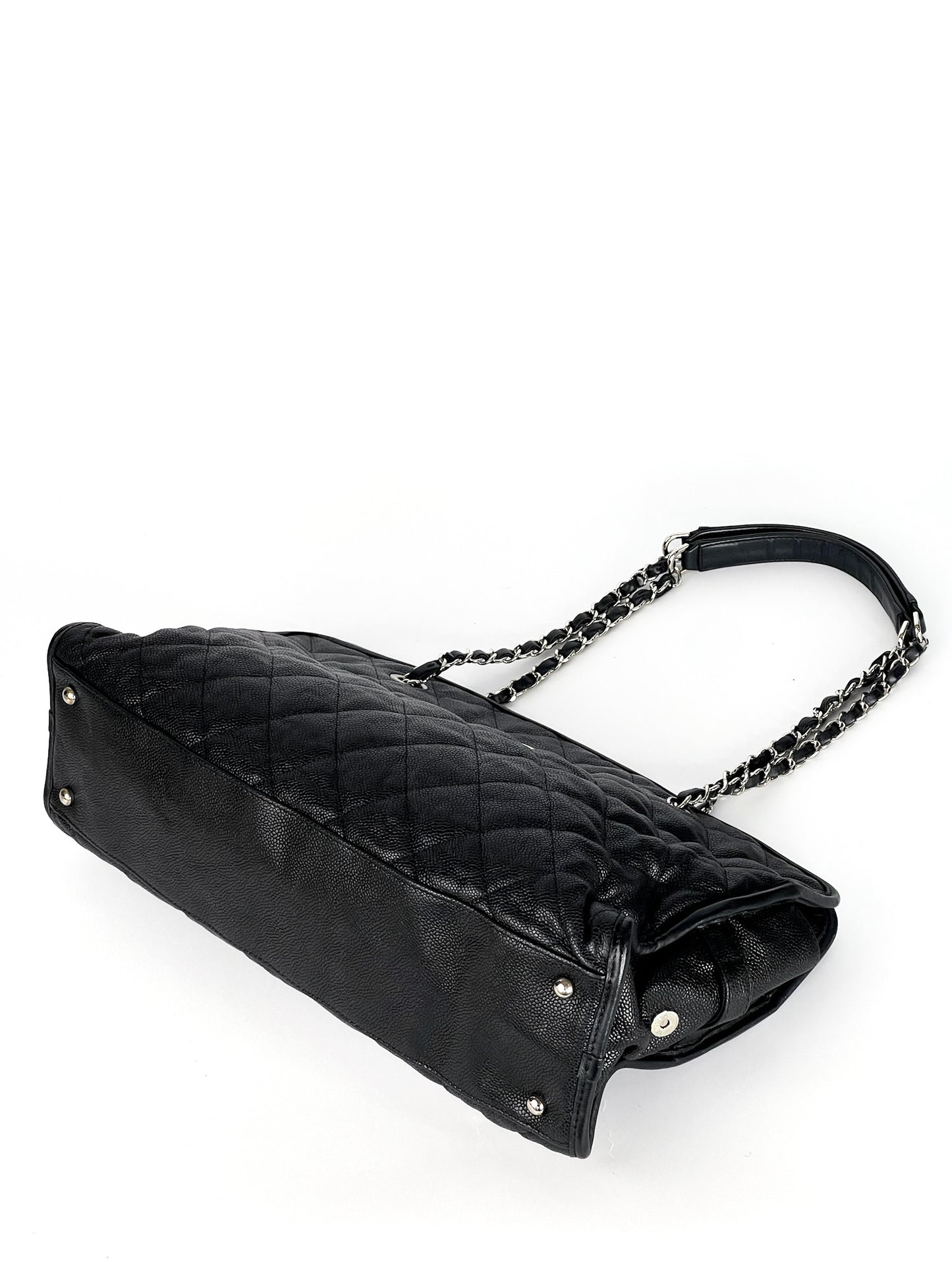 Chanel Caviar Quilted Small Shopping Tote Black