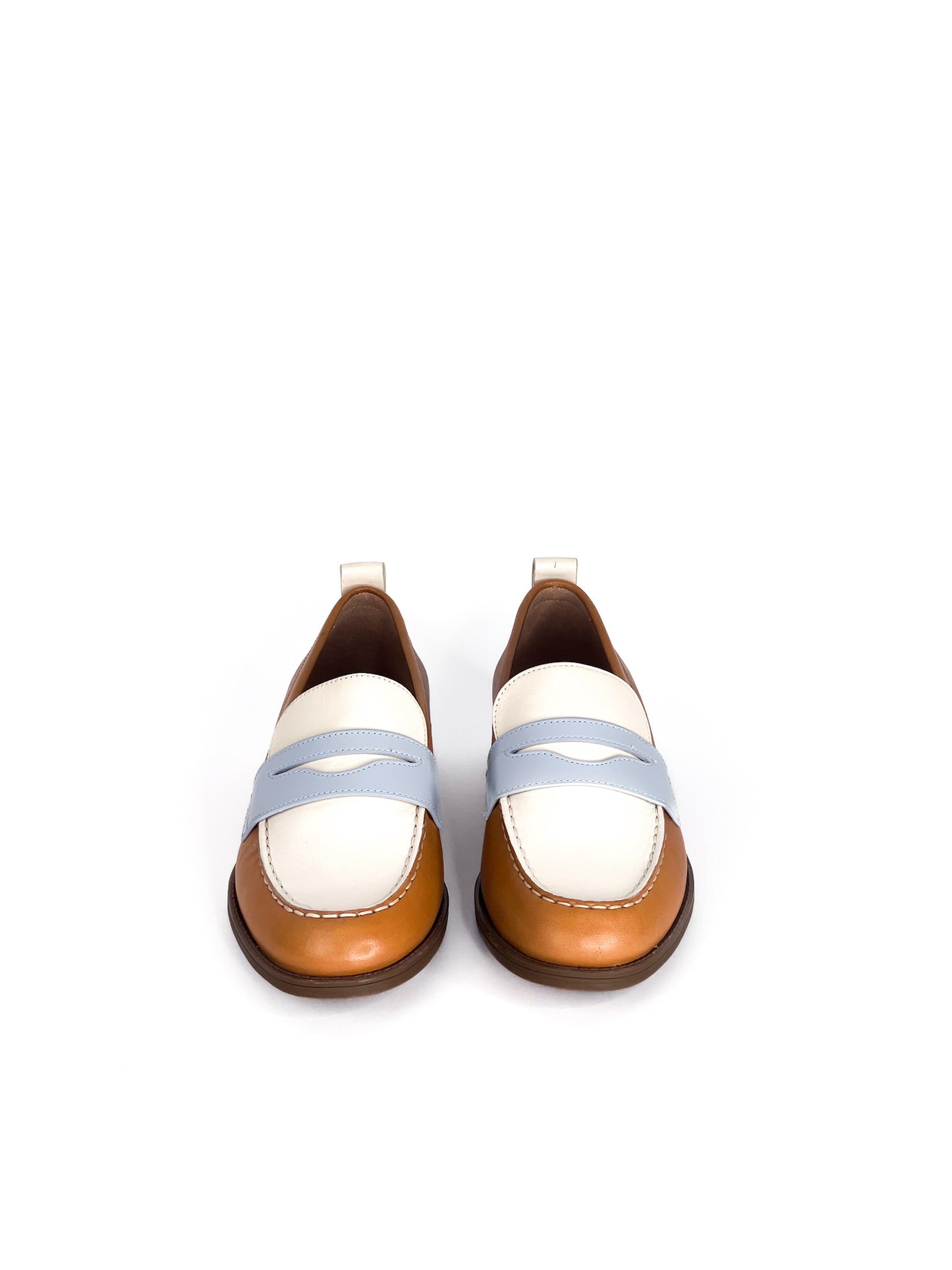 Cole Haan Leather Stassi Penny Loafer Brown & White Size 6