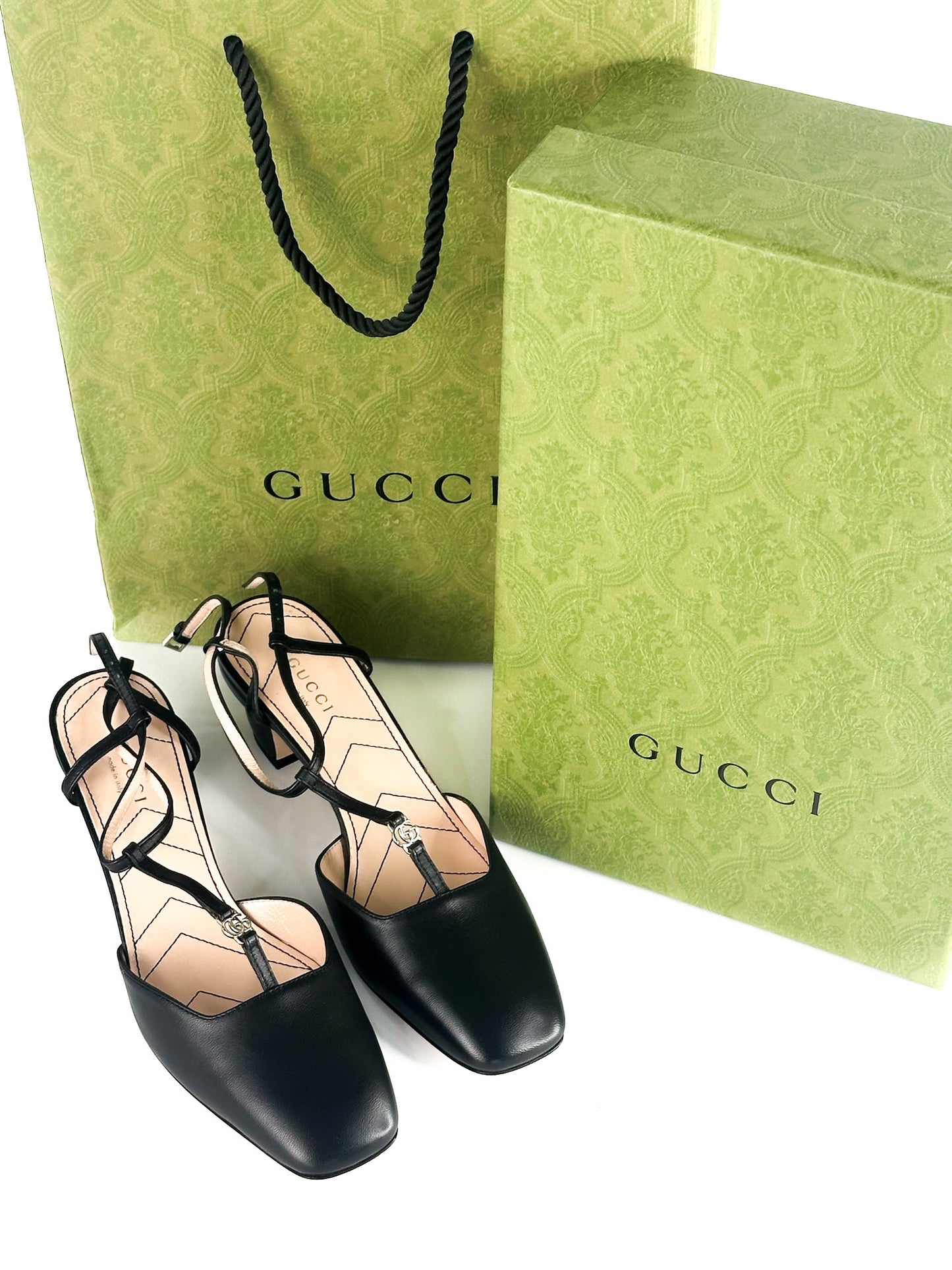 Gucci Petite GG Slingback Pumps Size 37