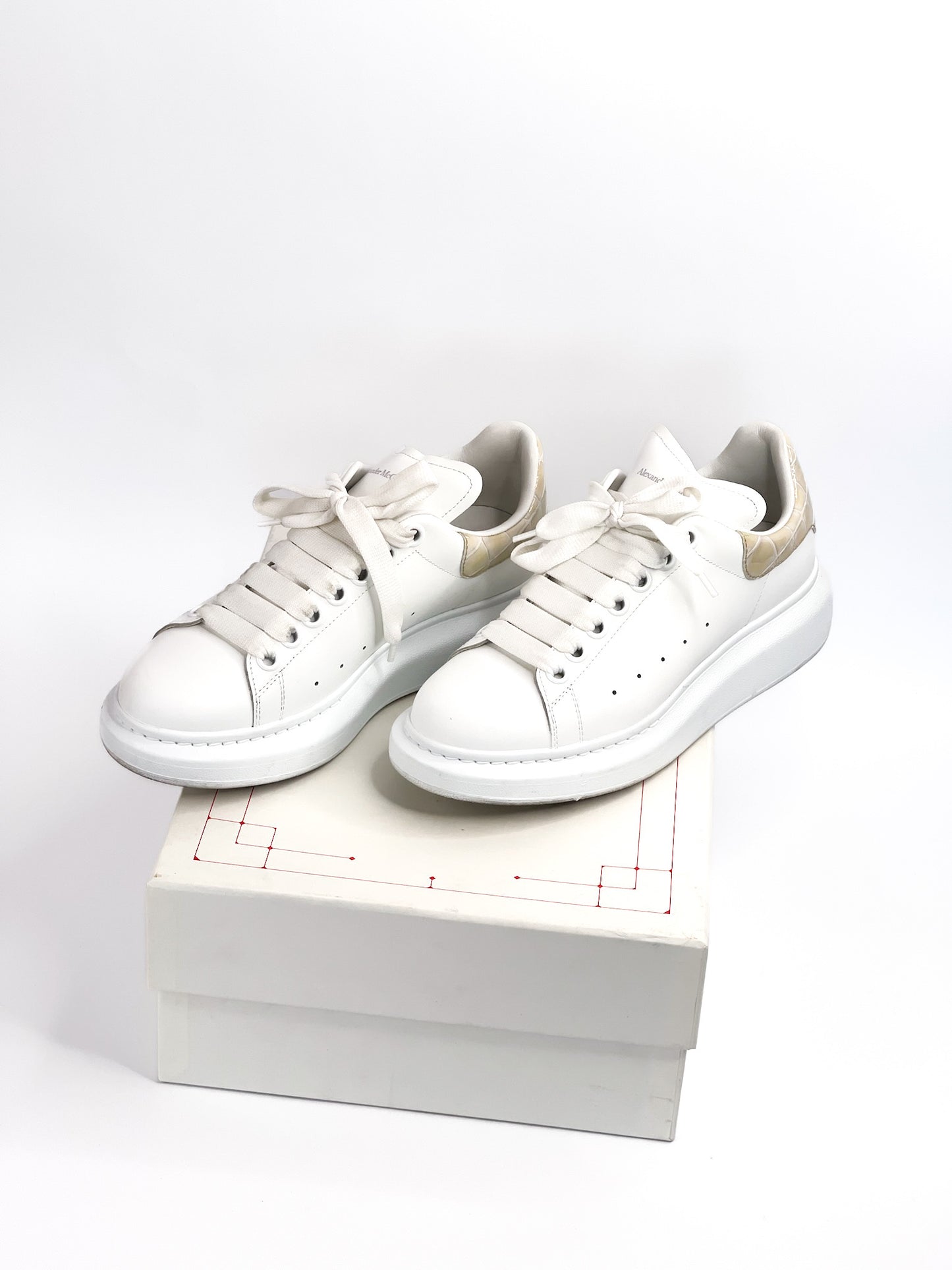 Alexander McQueen White Leather Sneakers Size 38