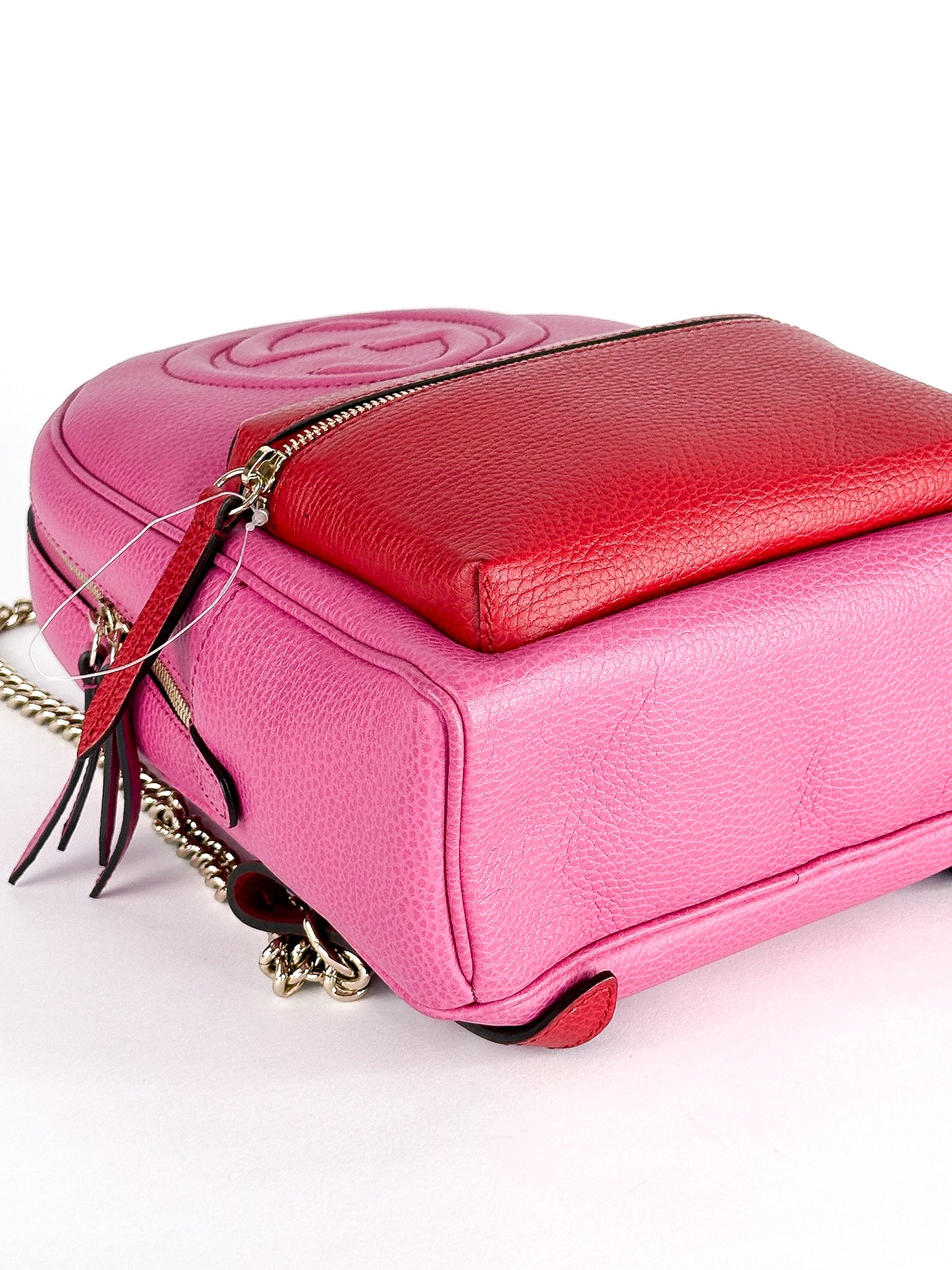 Gucci Pink Red Soho Chain Backpack