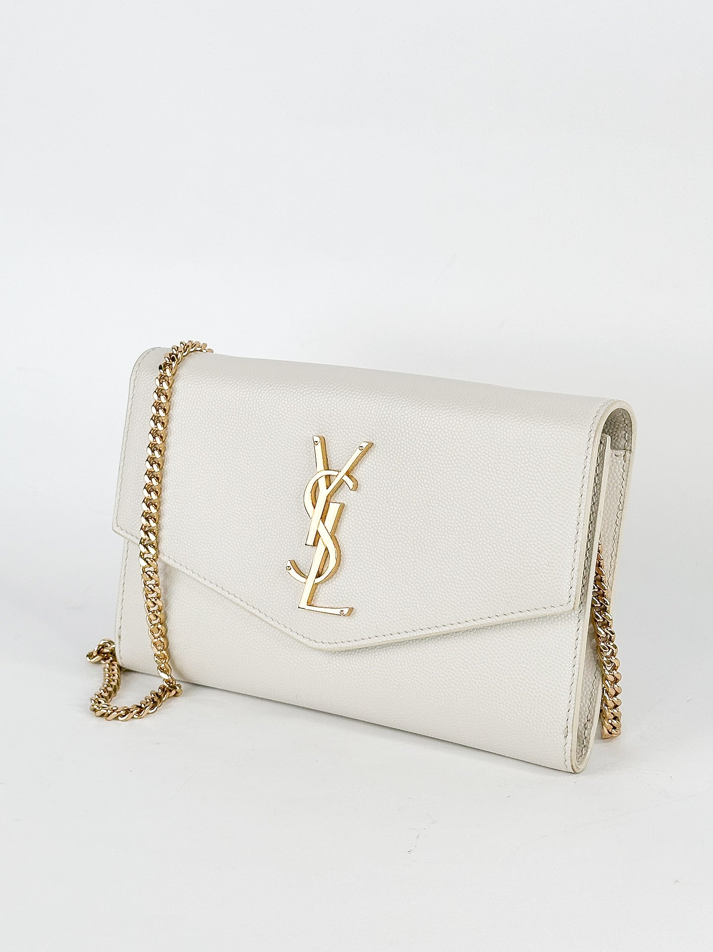 Saint Laurent Uptown Leather Wallet on Chain