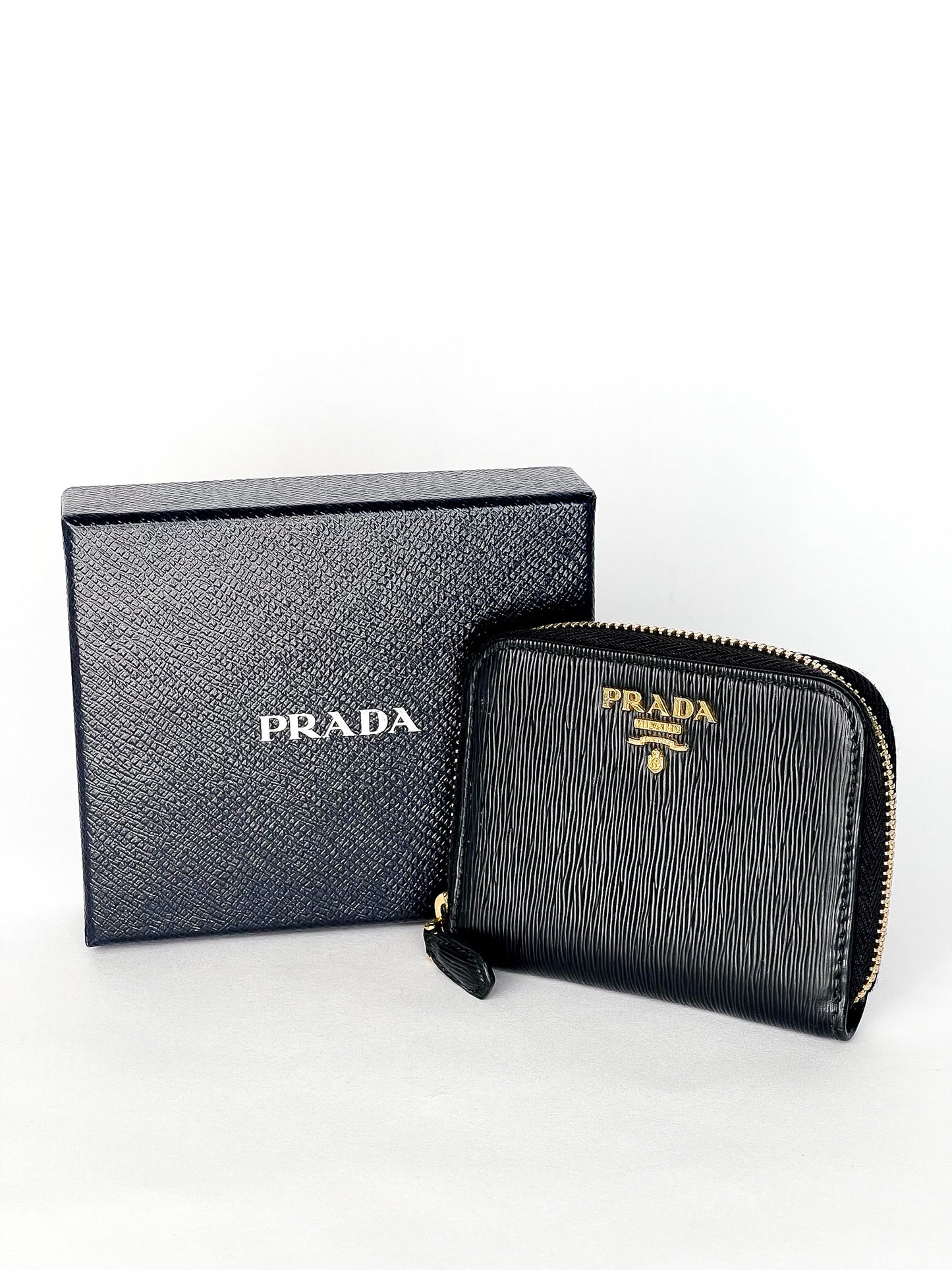 Prada Saffiano Leather Zip Around Coin Purse